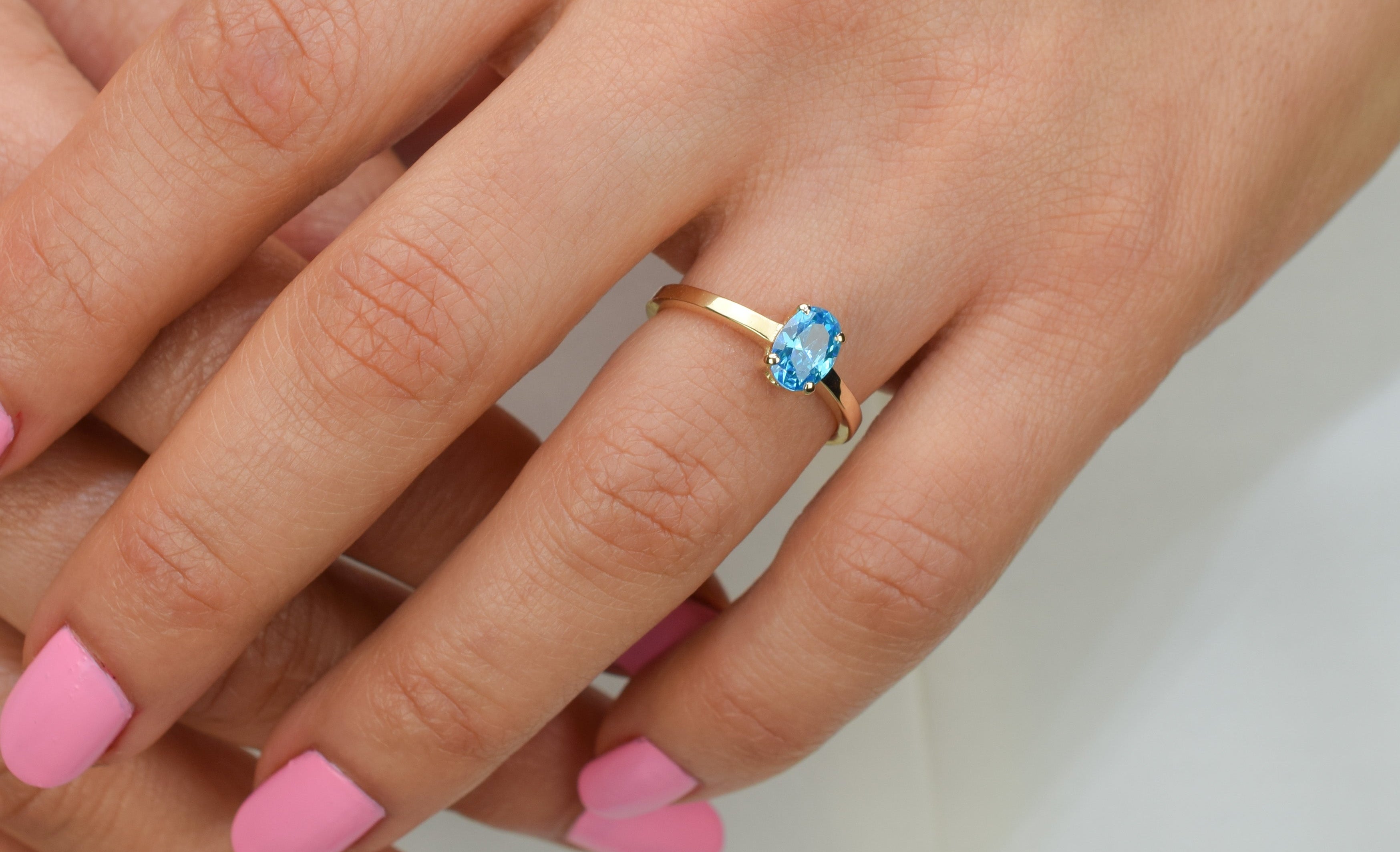 wedding ring, 14k natuurlijke steen ring, swarovski ring, 14k goud blauwe steen ring, birthstone ring,