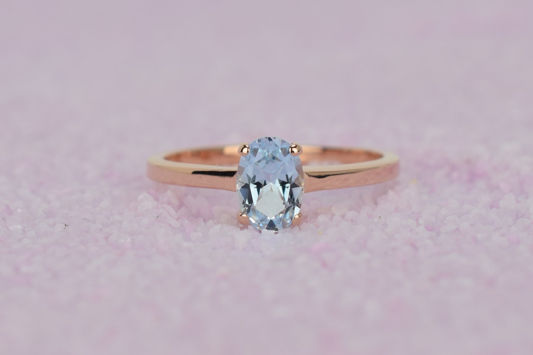 Natuurlijke topaas steen, 14 rose ring, gouden ring, swarovski ring, ovaalvormige ring, lichte topaas ring