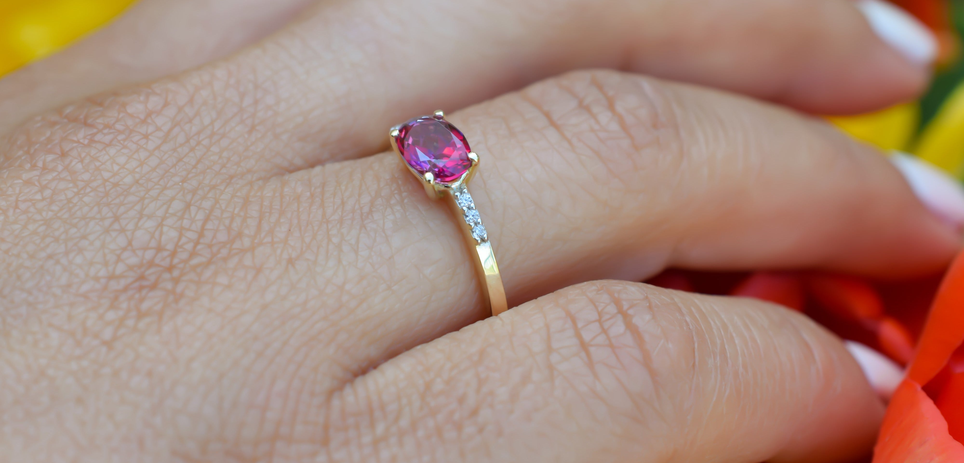 14k topaas ring, 14k rode topaas ring, swarovski ring, swarovski topaas ring, gouden topaas ring, swarovski gouden ring, 14k natuurlijke steen ring, birthstone ring, geboortesteen ring