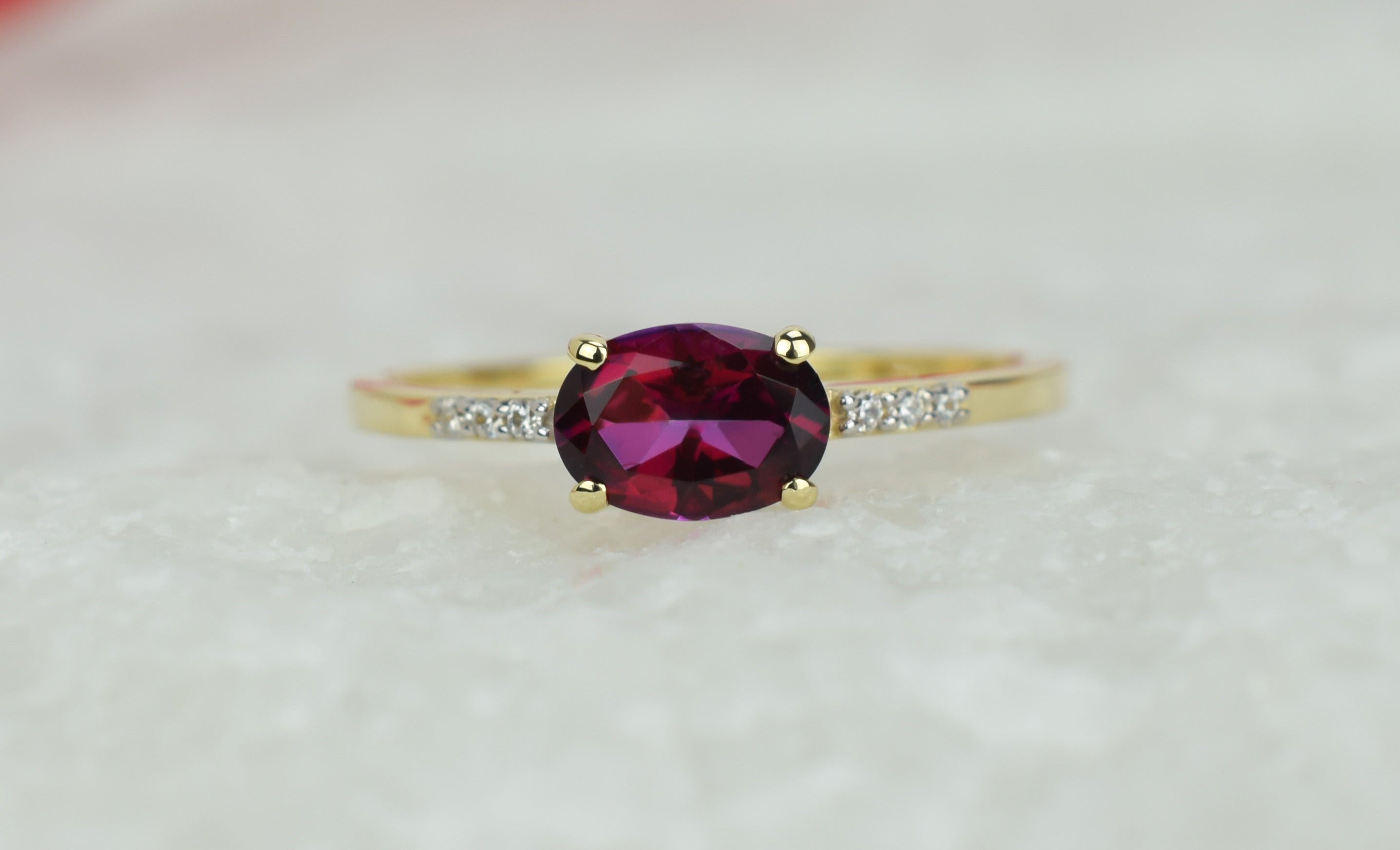 14k topaas ring, 14k rode topaas ring, swarovski ring, swarovski topaas ring, gouden topaas ring, swarovski gouden ring, 14k natuurlijke steen ring, birthstone ring, geboortesteen ring