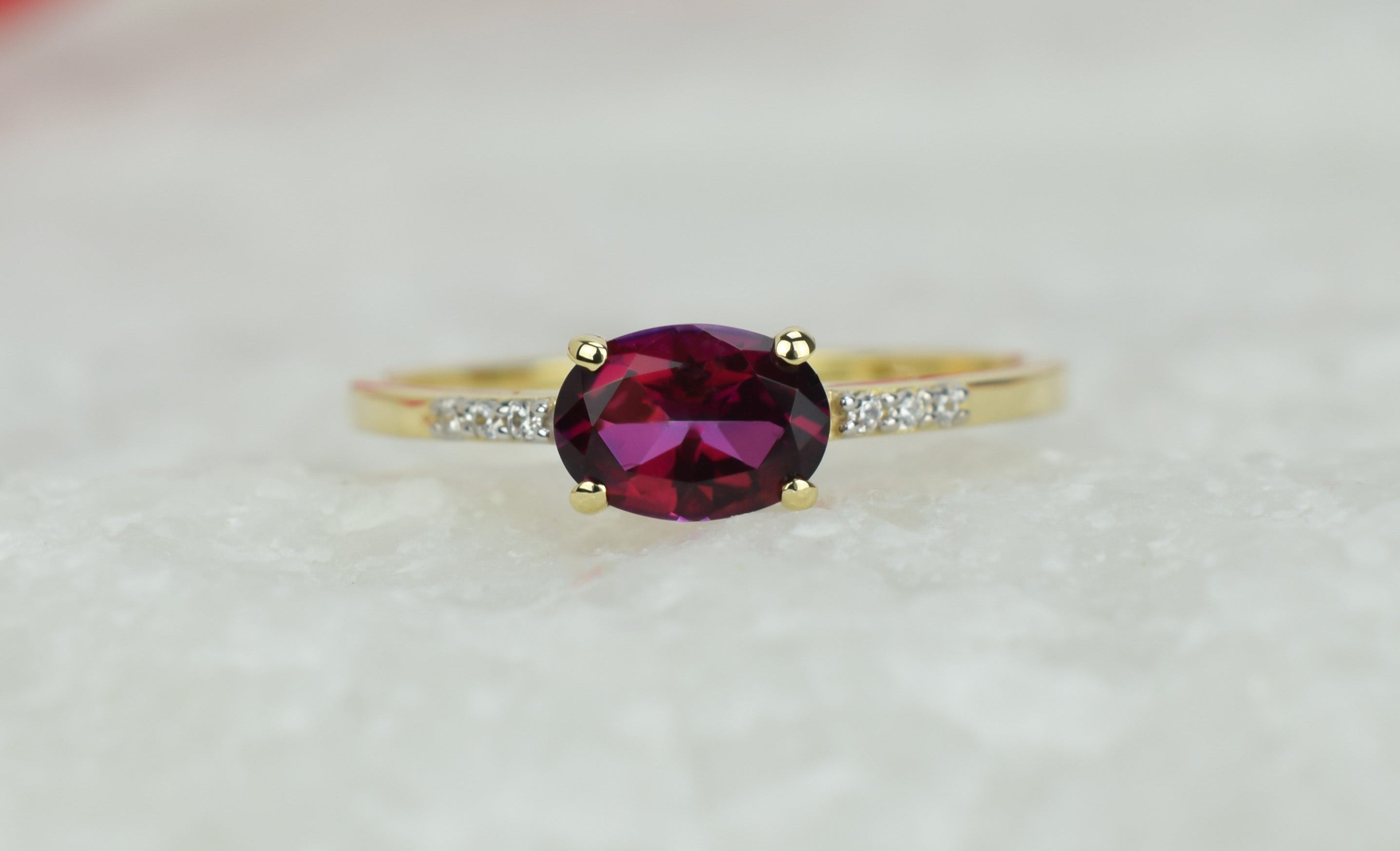 14k topaas ring, 14k rode topaas ring, swarovski ring, swarovski topaas ring, gouden topaas ring, swarovski gouden ring, 14k natuurlijke steen ring, birthstone ring, geboortesteen ring