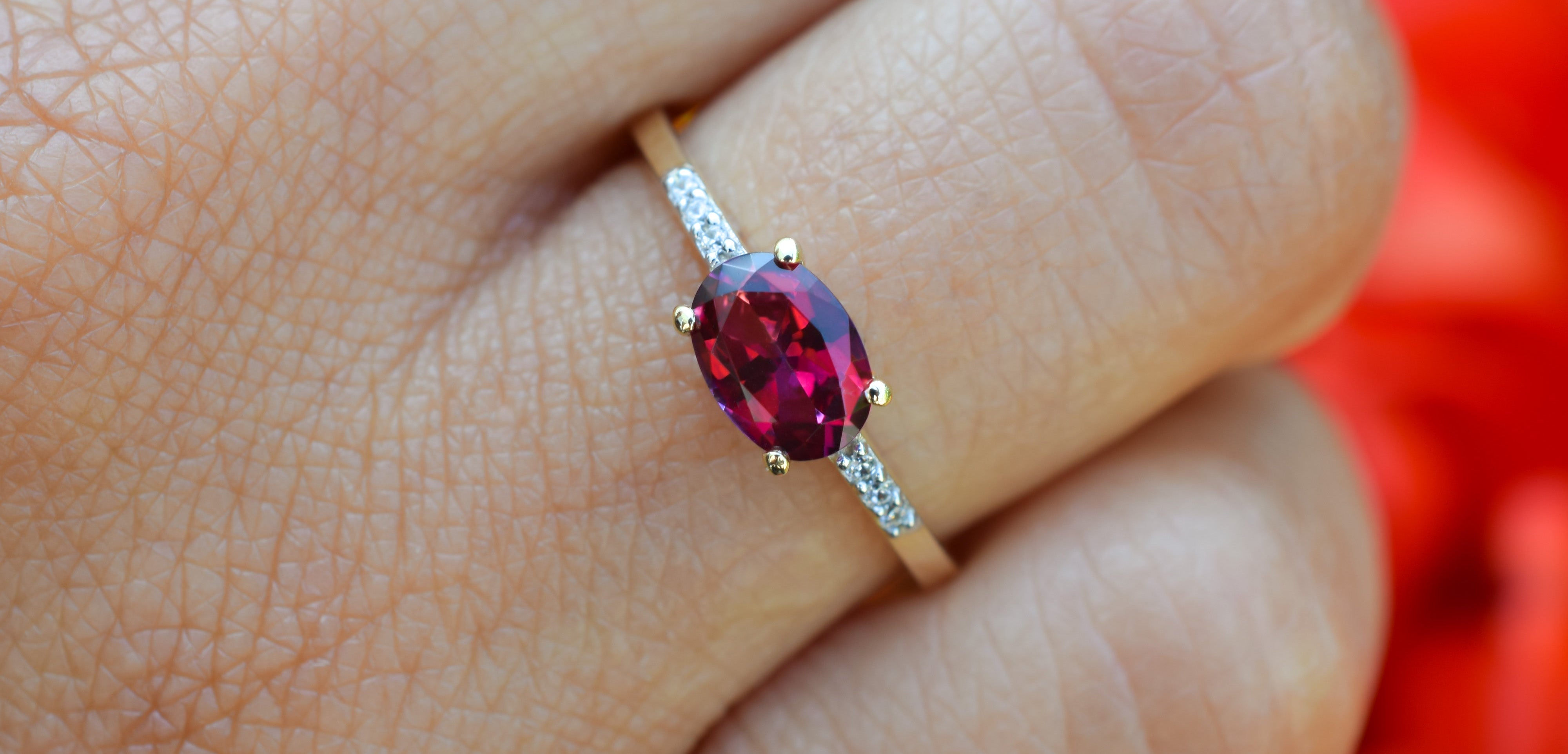 14k topaas ring, 14k rode topaas ring, swarovski ring, swarovski topaas ring, gouden topaas ring, swarovski gouden ring, 14k natuurlijke steen ring, birthstone ring, geboortesteen ring