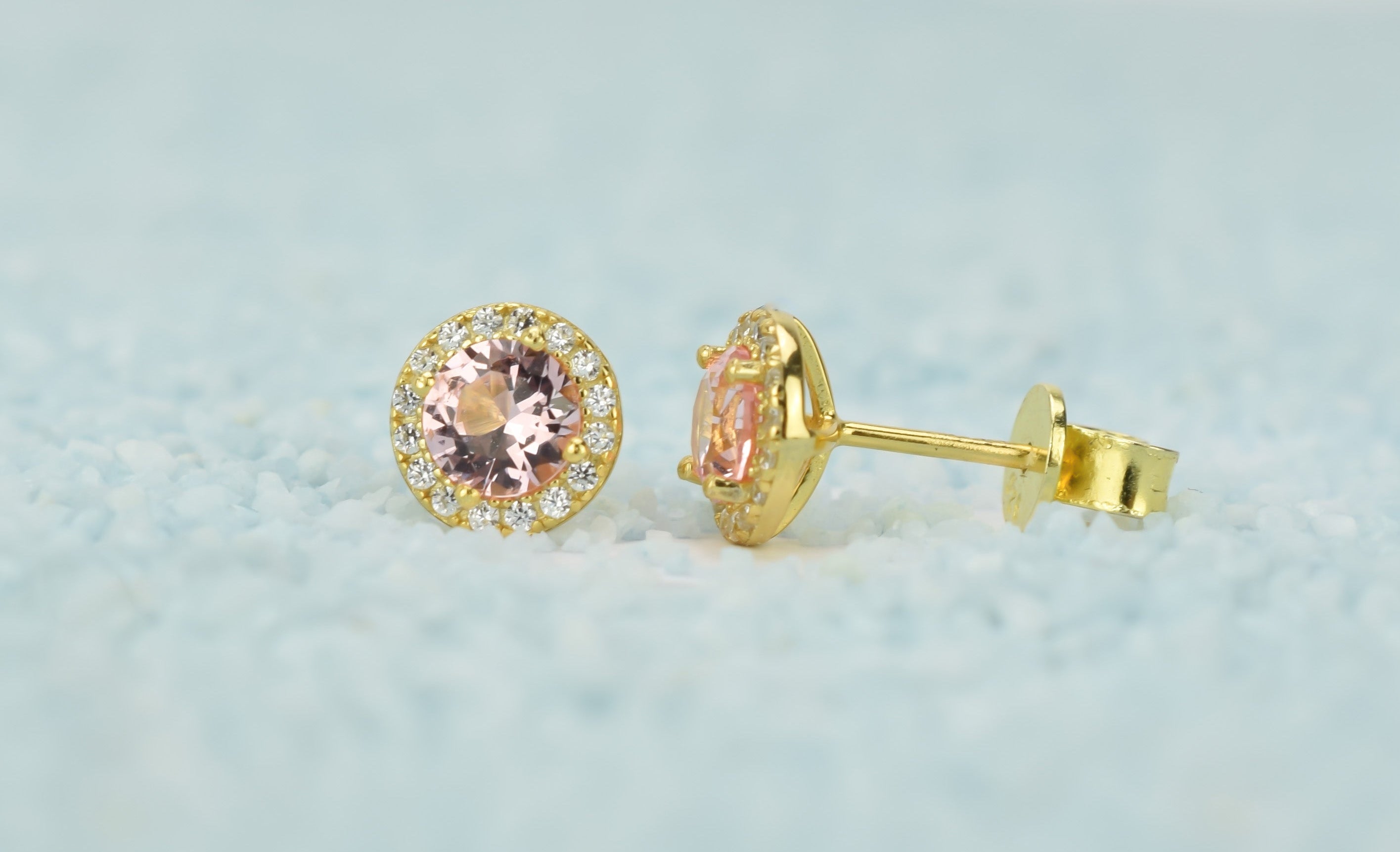 Morganiet stenen oorbellen, oorbellen morganite stenen, gouden morganiet oorbellen, roze oorbellen, natuurstenen oorbellen, ronde oorbellen, 18k oorbellen, morganiet roze oorbellen, roze gouden oorbellen, 18k rose gouden morganiet oorbellen, zilveren morganiet oorbellen, zilveren ronde oorbellen, zilveren 925 oorbellen natuurstenen, birthstone, geboorte stenen
