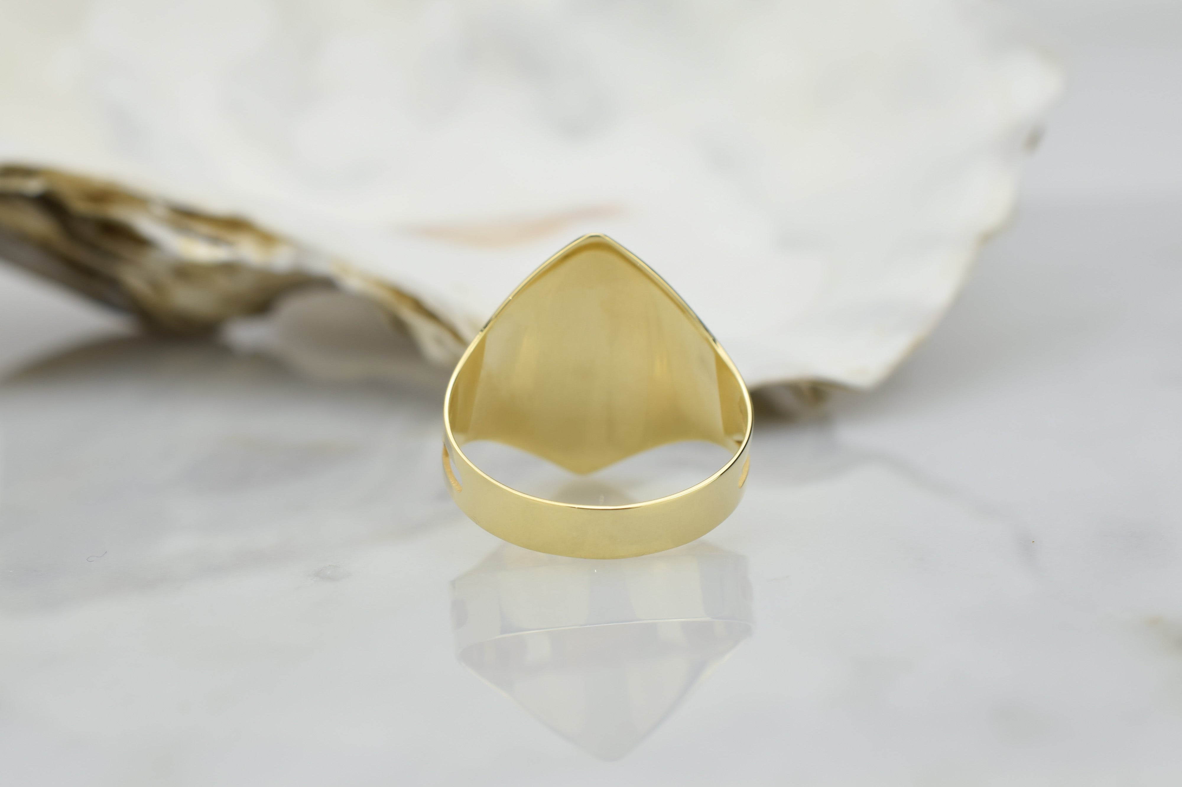 14k Vierkante Zegelring, Brede gouden ring, 14k Ring, Vrouwen Ring, Duim Ring, Statement Ring, Sieraden, Graveer Ring