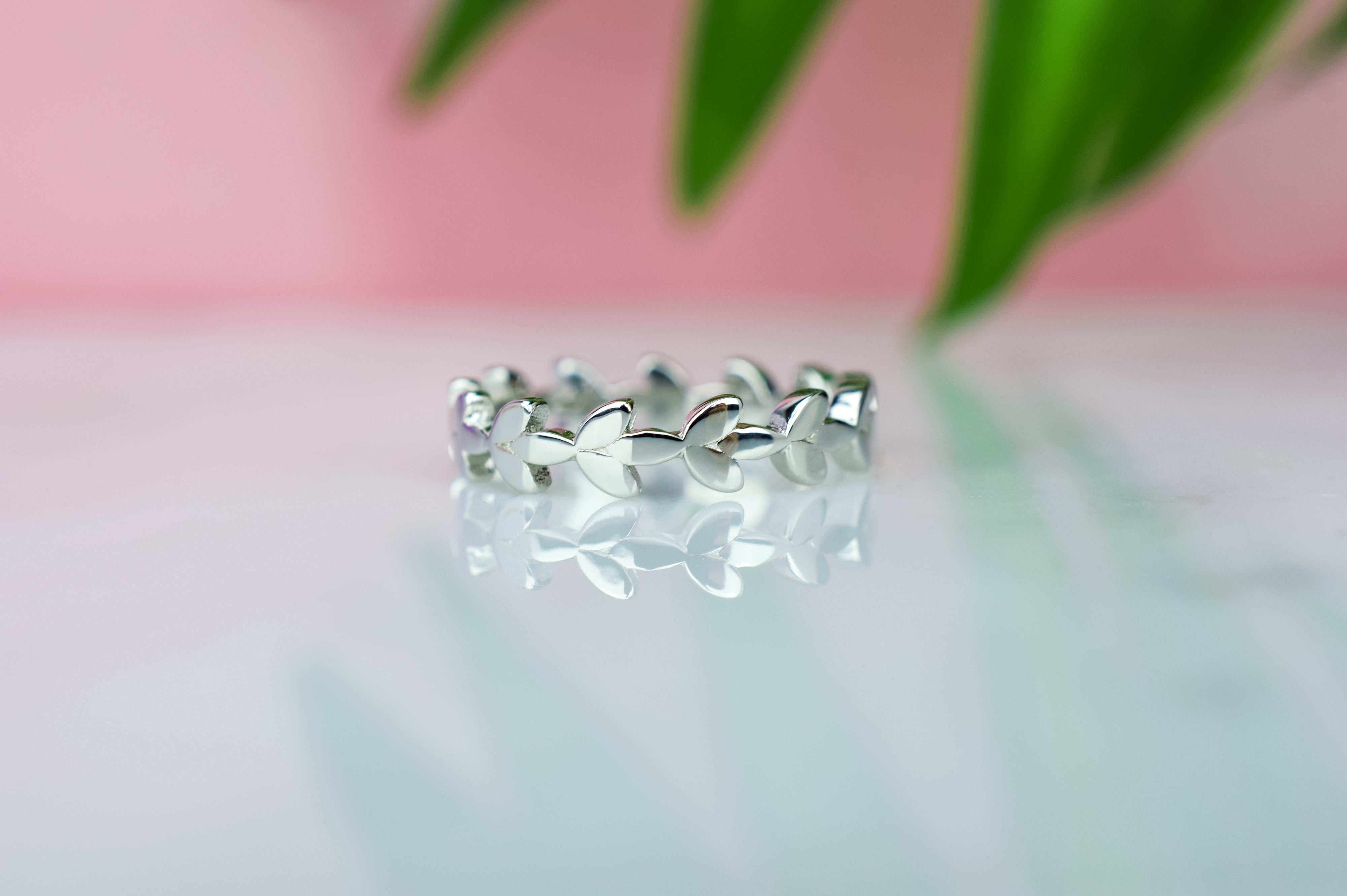 gouden leaf ring, blaadjes ring zilver, dames blaadjes ring rose goud, zilveren leaf ring voor dames, unieke ring voor dames, stapelring nature, nature ring, stapelring blaadjes