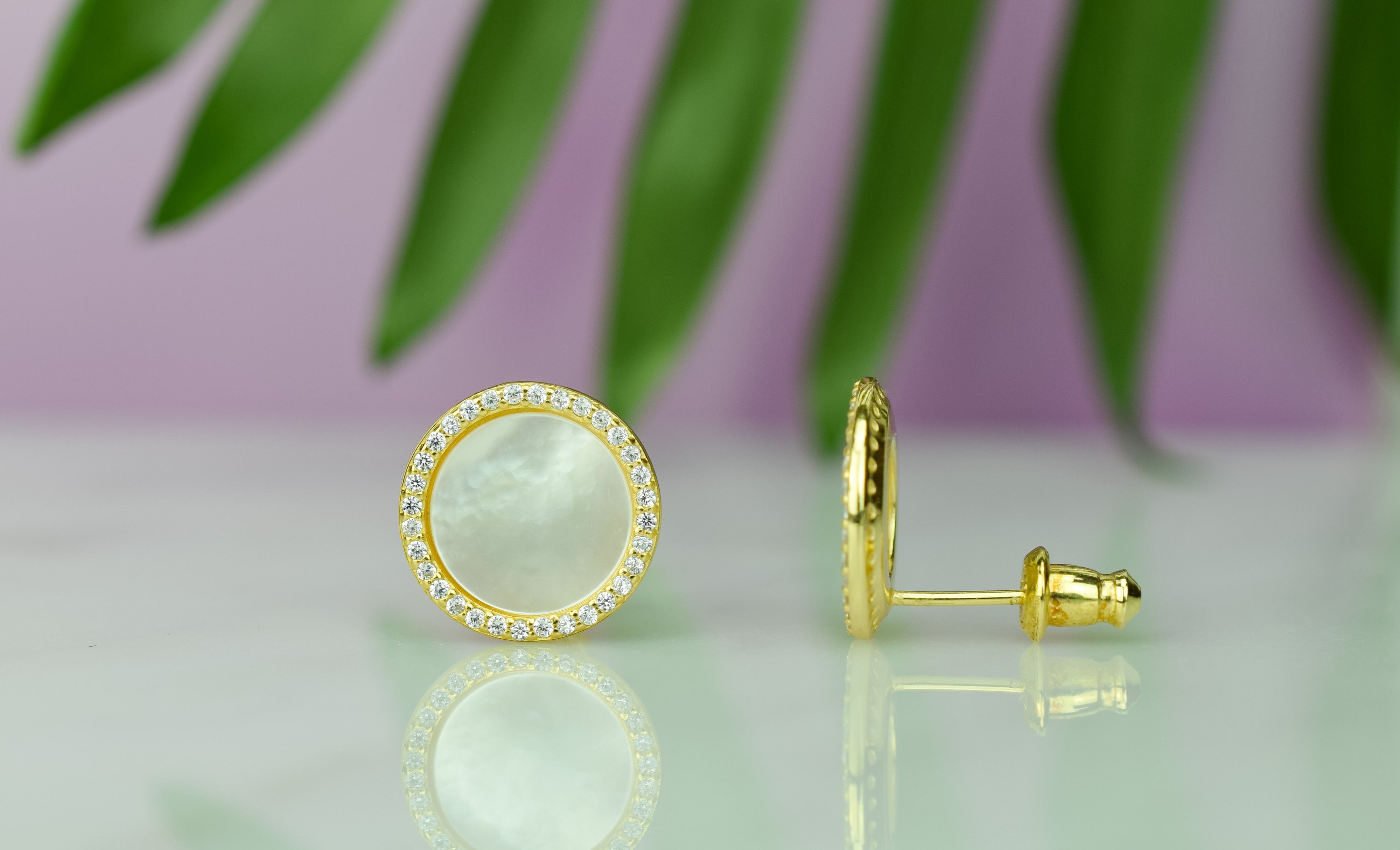 Oorknoppen parel, parel zilver oorbellen, gouden parel oorbellen, parelmoer oorknoppen, ronde parel met stenen oorbellen, oorknoppen parel cirkel