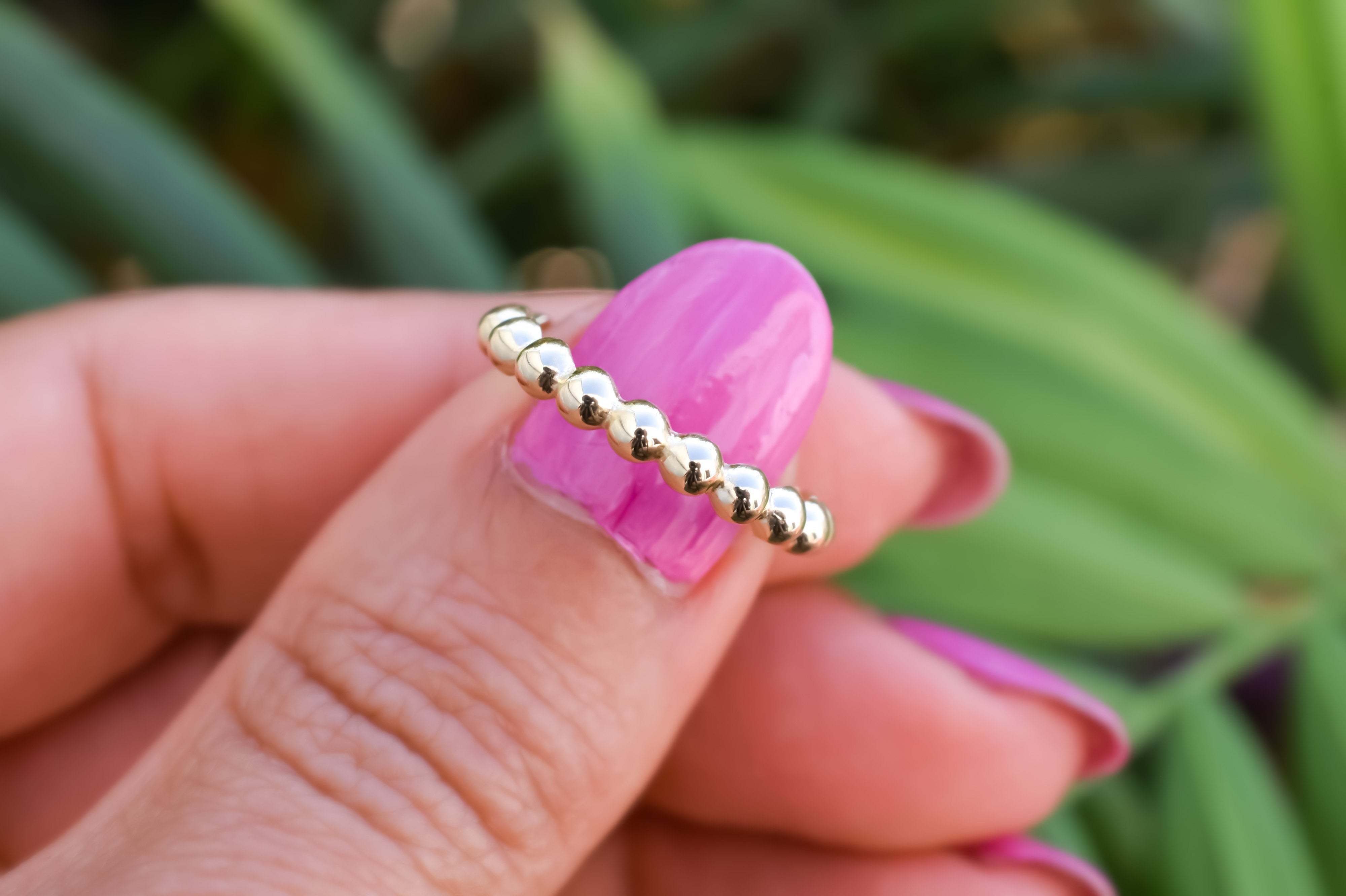 14k Bolletjes ring, bolletjes ring goud, aanschuifring goud, 14k geheel gouden ring, ring stapelring goud, trendy ring, 14k ring, damesring, sieraden goud