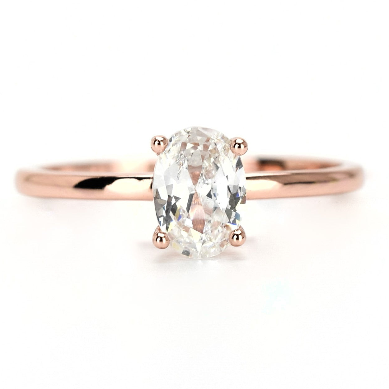 Solitaire ring, rose solitaire ring, 18k rose engagement ring,verlovingsring, ovale ring, rosé ring, 18k verlovings ring, ring voor dames, gouden ring, ovale rosegouden ring, ovale zilveren ring, gouden ovale ring