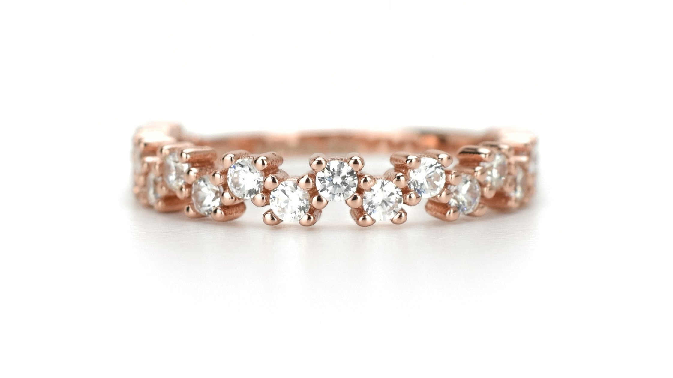 gouden ring, 18k goud, ring ban, stapel ring, half eternity ring, verlovingsring, aanschuif ring goud