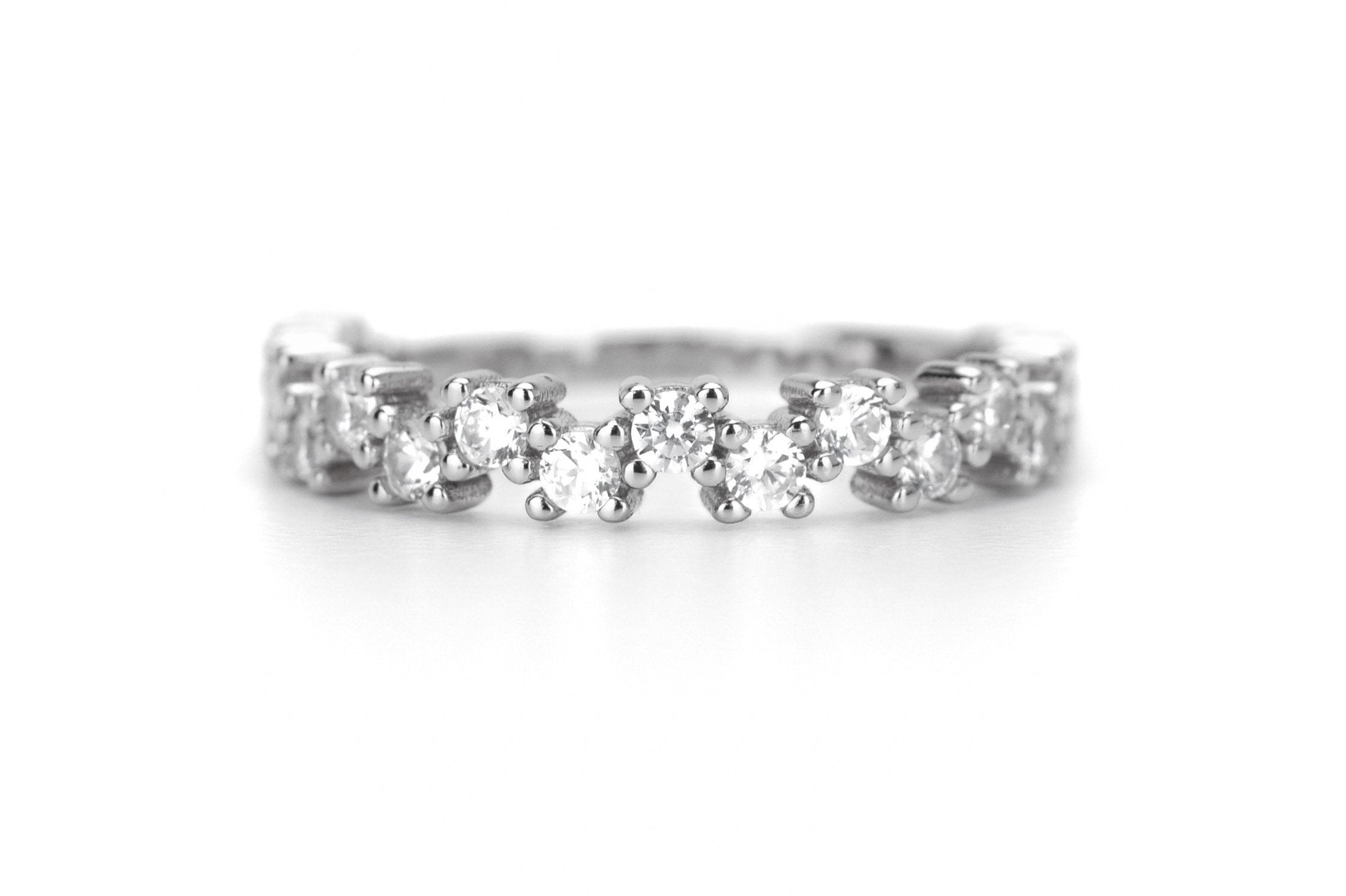 gouden ring, 18k goud, ring ban, stapel ring, half eternity ring, verlovingsring, aanschuif ring goud