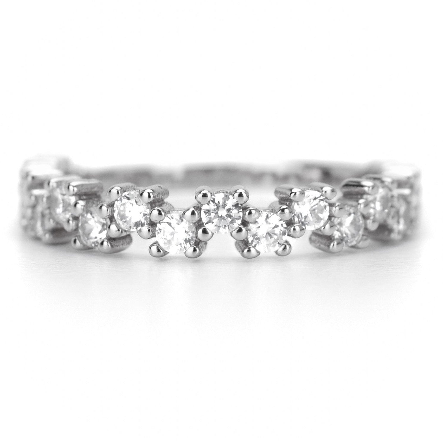 gouden ring, 18k goud, ring ban, stapel ring, half eternity ring, verlovingsring, aanschuif ring goud