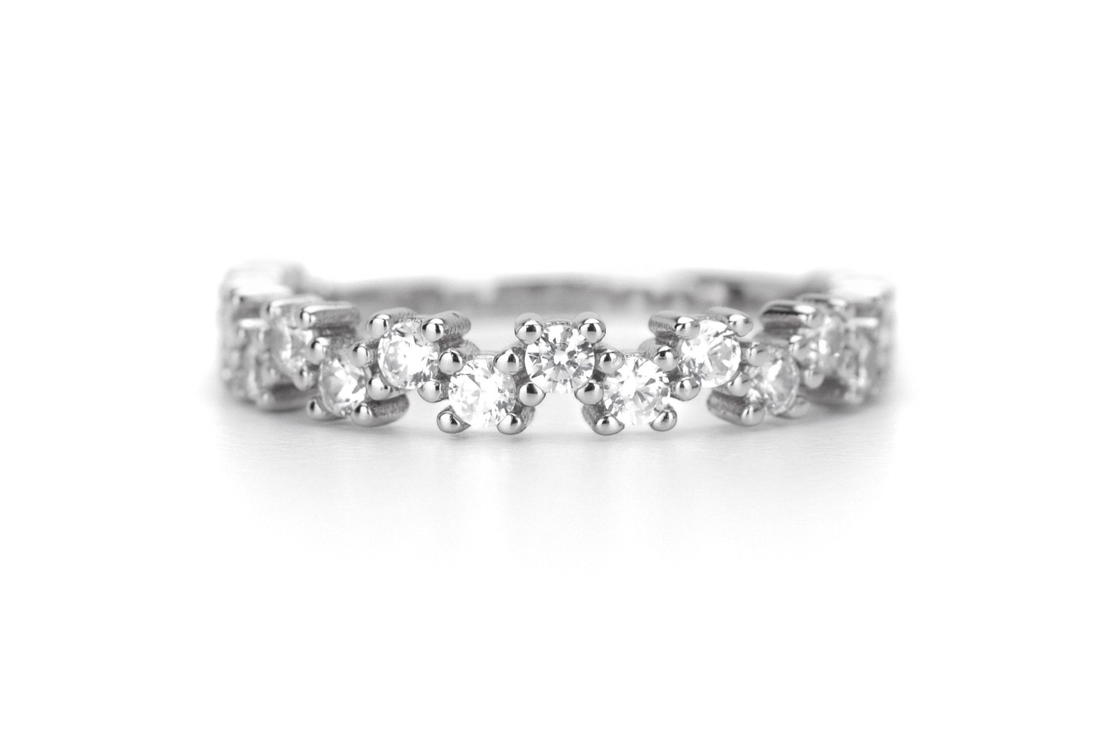 gouden ring, 18k goud, ring ban, stapel ring, half eternity ring, verlovingsring, aanschuif ring goud