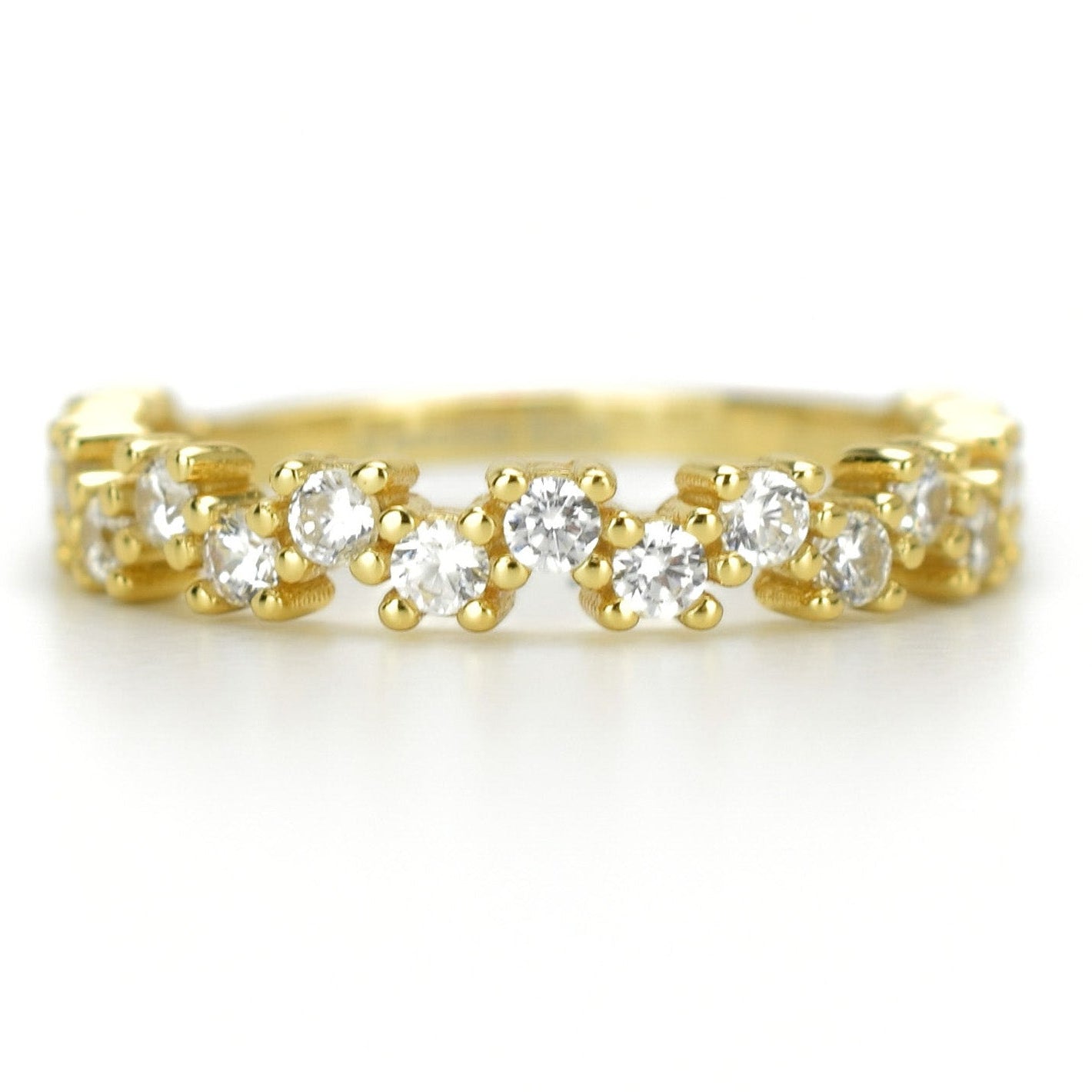 gouden ring, 18k goud, ring ban, stapel ring, half eternity ring, verlovingsring, aanschuif ring goud