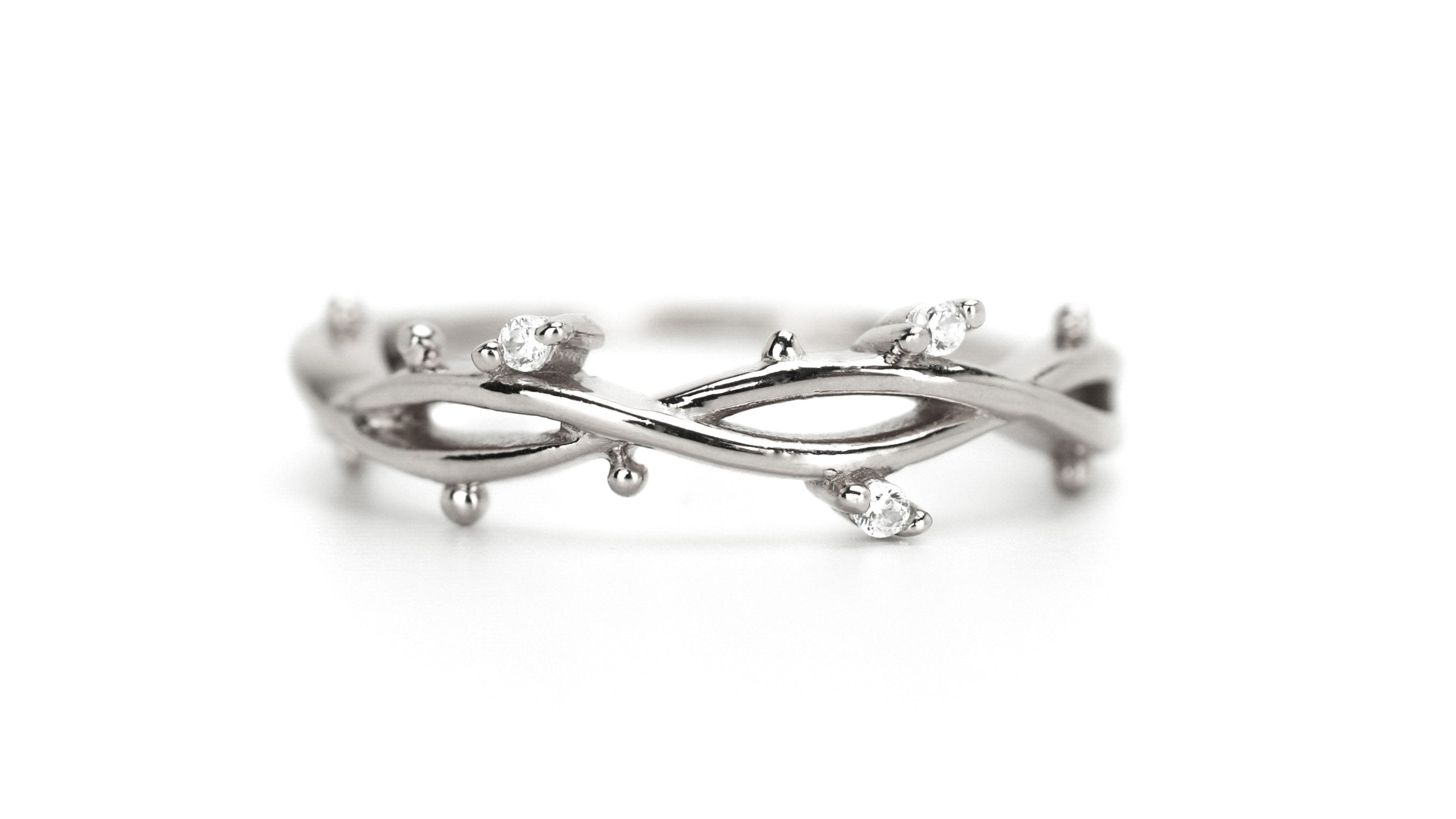 gouden bloemen ring, ring met blaadjes, ring met stenen, verlovingsring, rosegoud ring, zilveren verlovingsring