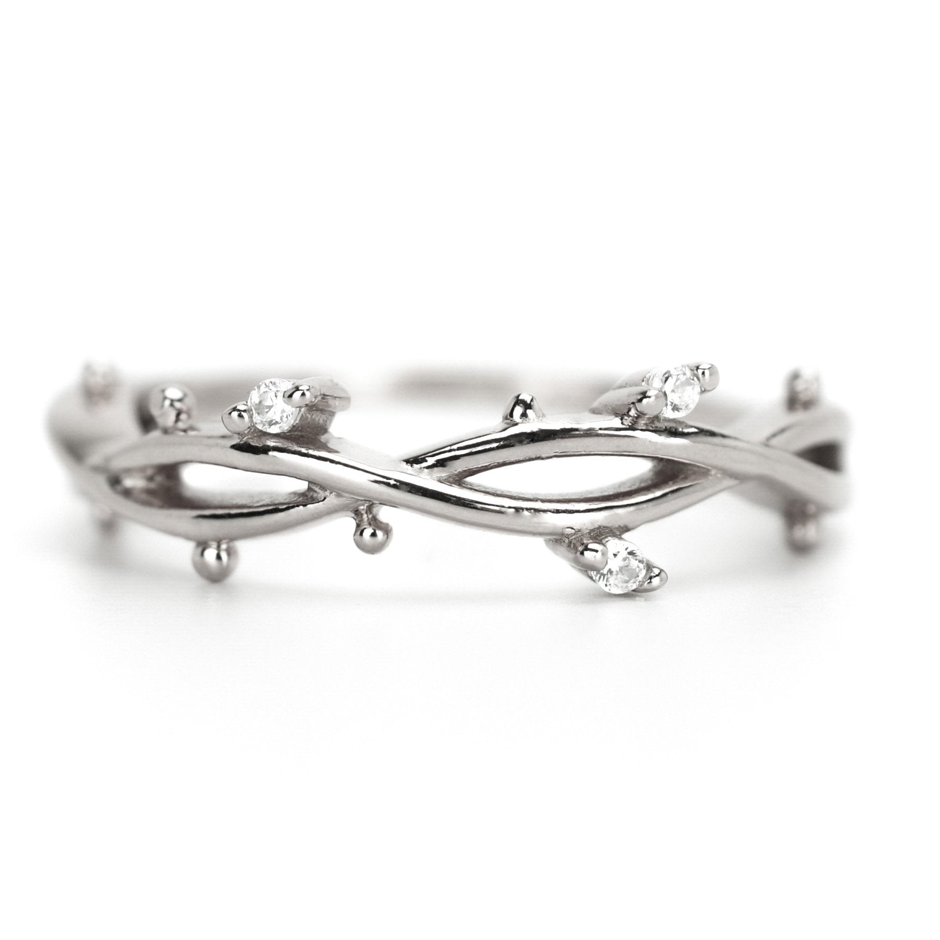 gouden bloemen ring, ring met blaadjes, ring met stenen, verlovingsring, rosegoud ring, zilveren verlovingsring