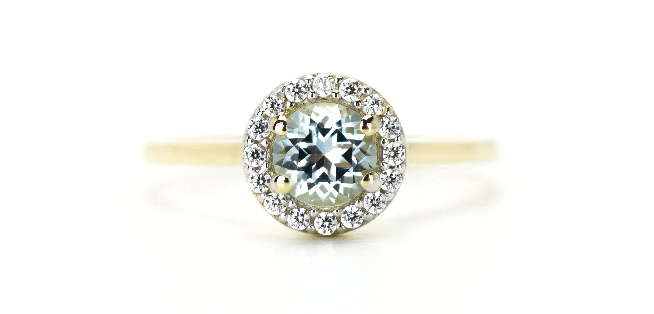 14k swarovski ring, swarovski goud, swarovski topaas ring, ring birthstone, november geboortesteen, ronde topaas ring, 14k gouden ring, 14k ronde blauwe steen ring