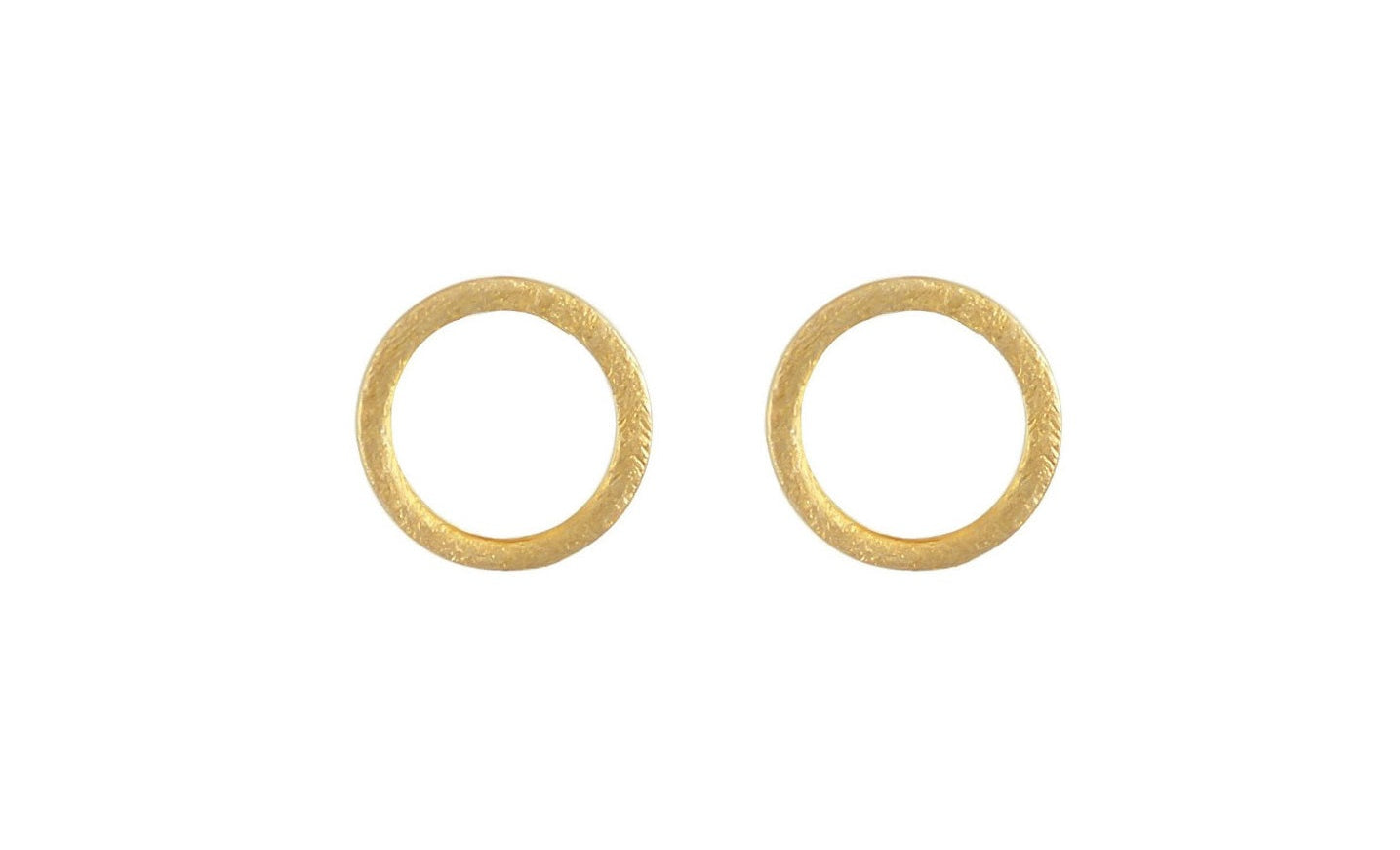 gouden oorbellen rond, 14 karaat open ronde oorbellen, open cirkel geborstelde oorbellen, oorknoppen voor dames, open ronde oorbellen goud, subtiele 14k oorbellen