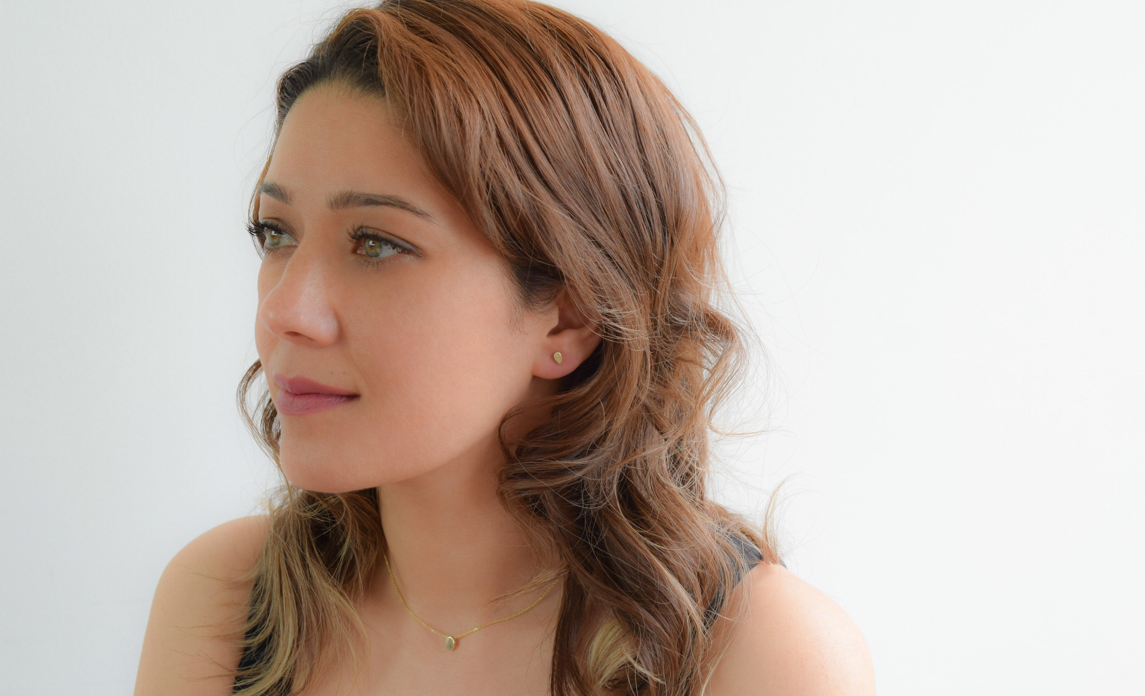 14 karaat goud oorknoppen, oorknoppen 14k druppelvormige, kleine oorbellen voor dames, traanvormige oorbellen