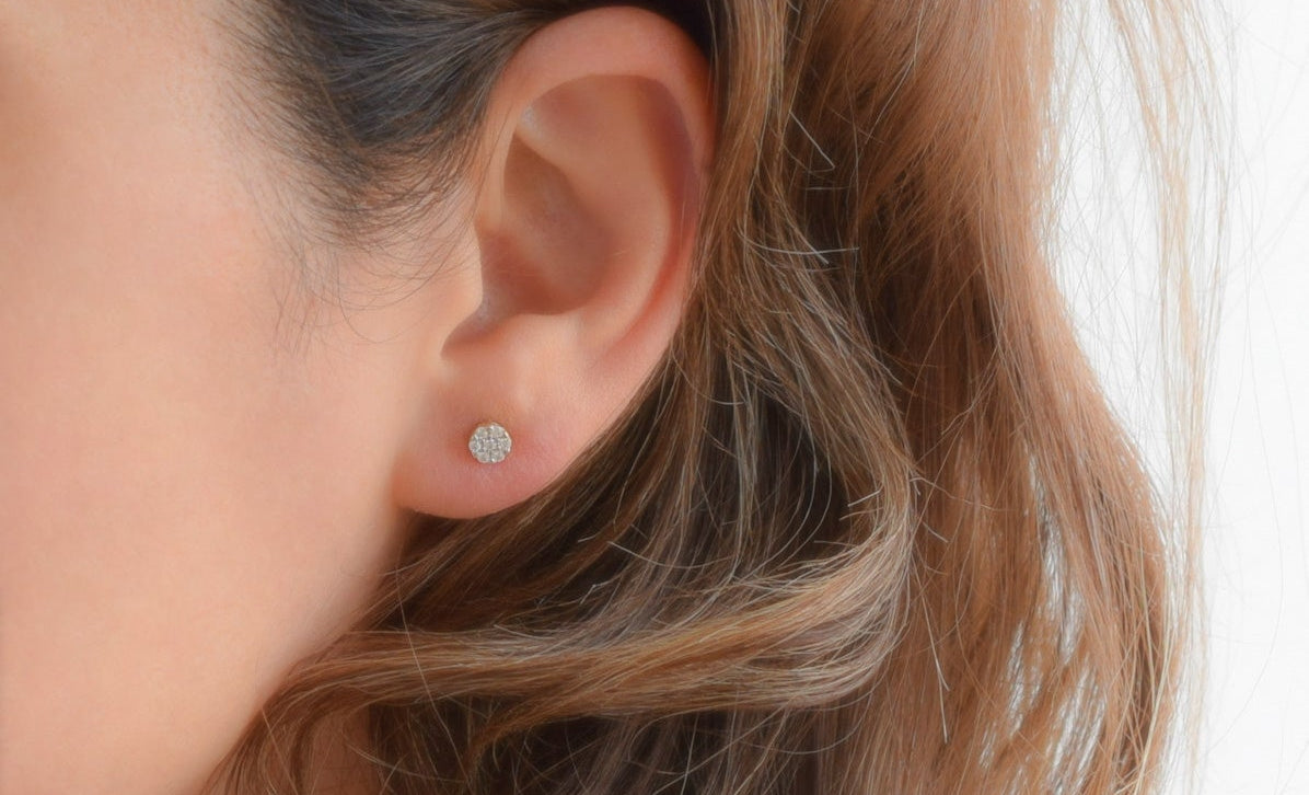 14 karaat gouden oorbellen, oorbellen goud, gouden bloemen oorbellen, oorbellen 14k bloemen, petite oorbellen goud, 14k oorbellen met stenen