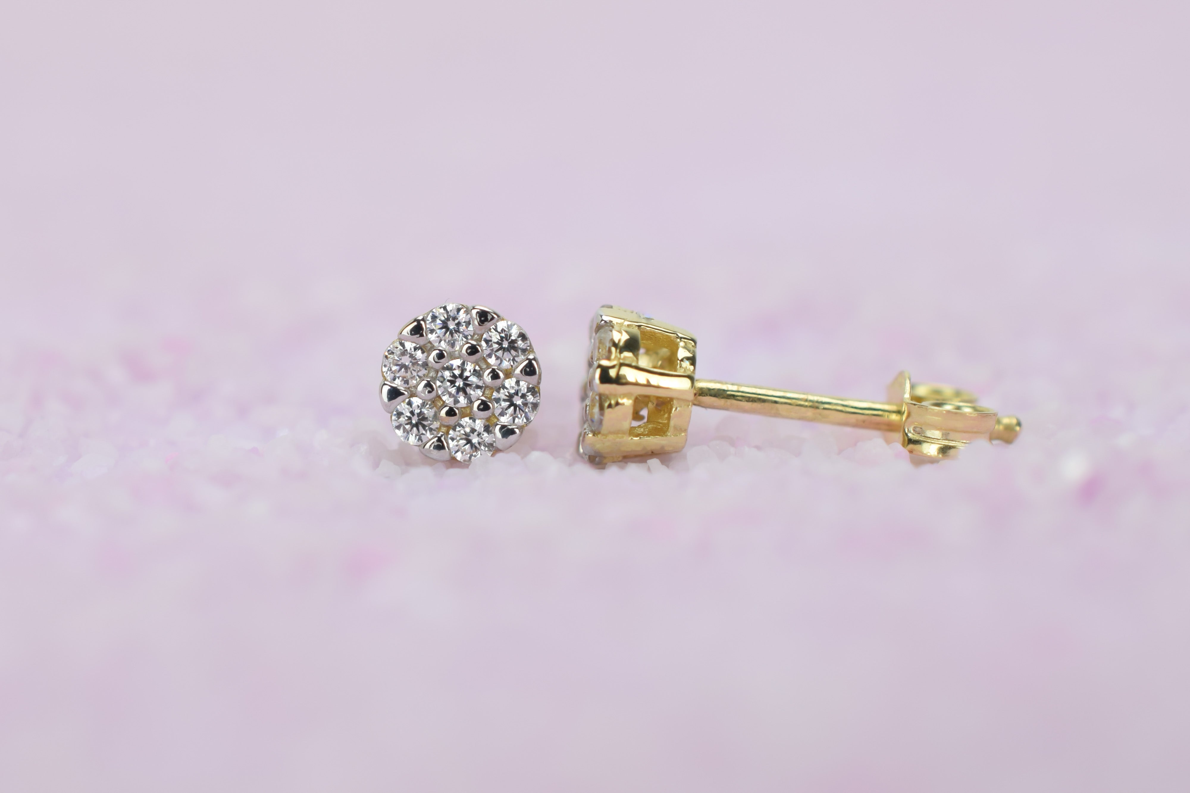 14 karaat gouden oorbellen, oorbellen goud, gouden bloemen oorbellen, oorbellen 14k bloemen, petite oorbellen goud, 14k oorbellen met stenen