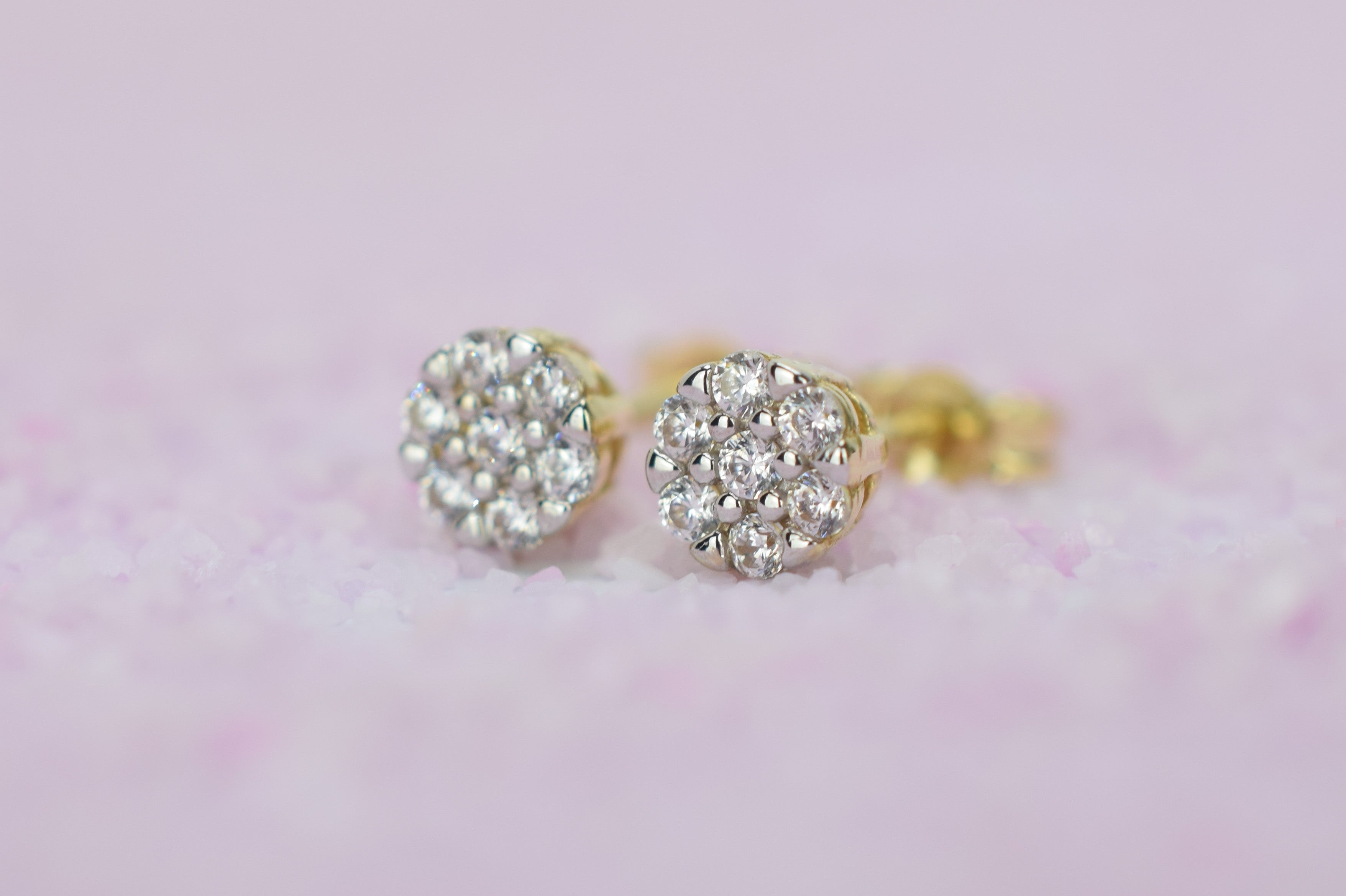 14 karaat gouden oorbellen, oorbellen goud, gouden bloemen oorbellen, oorbellen 14k bloemen, petite oorbellen goud, 14k oorbellen met stenen