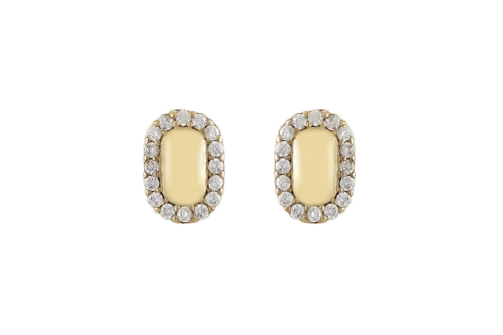 14k oorbellen, rechthoekige oorbellen, halo oorbellen goud, 14k dames gouden oorbellen, oorknoppen 14k met stenen, 14karaat oorbellen rechthoekig, gouden minimalistische oorbellen, gouden klassieke oorbellen