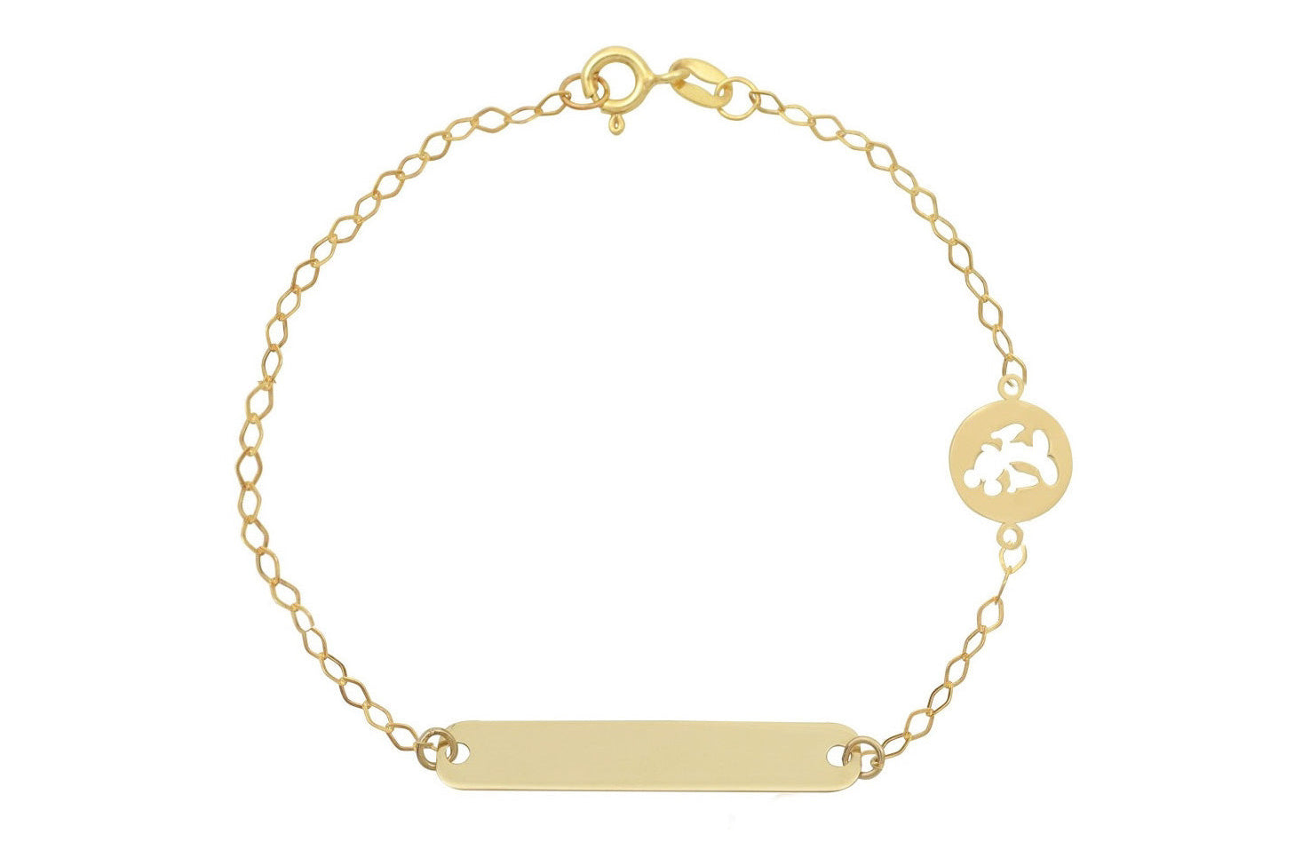 gouden naamplaatje baby armband, 14k micky mouse armband, micky mouse gouden armband, 14 karaat gouden graveerplaatje armband, kinder gouden armbanden, baby micky mouse armband