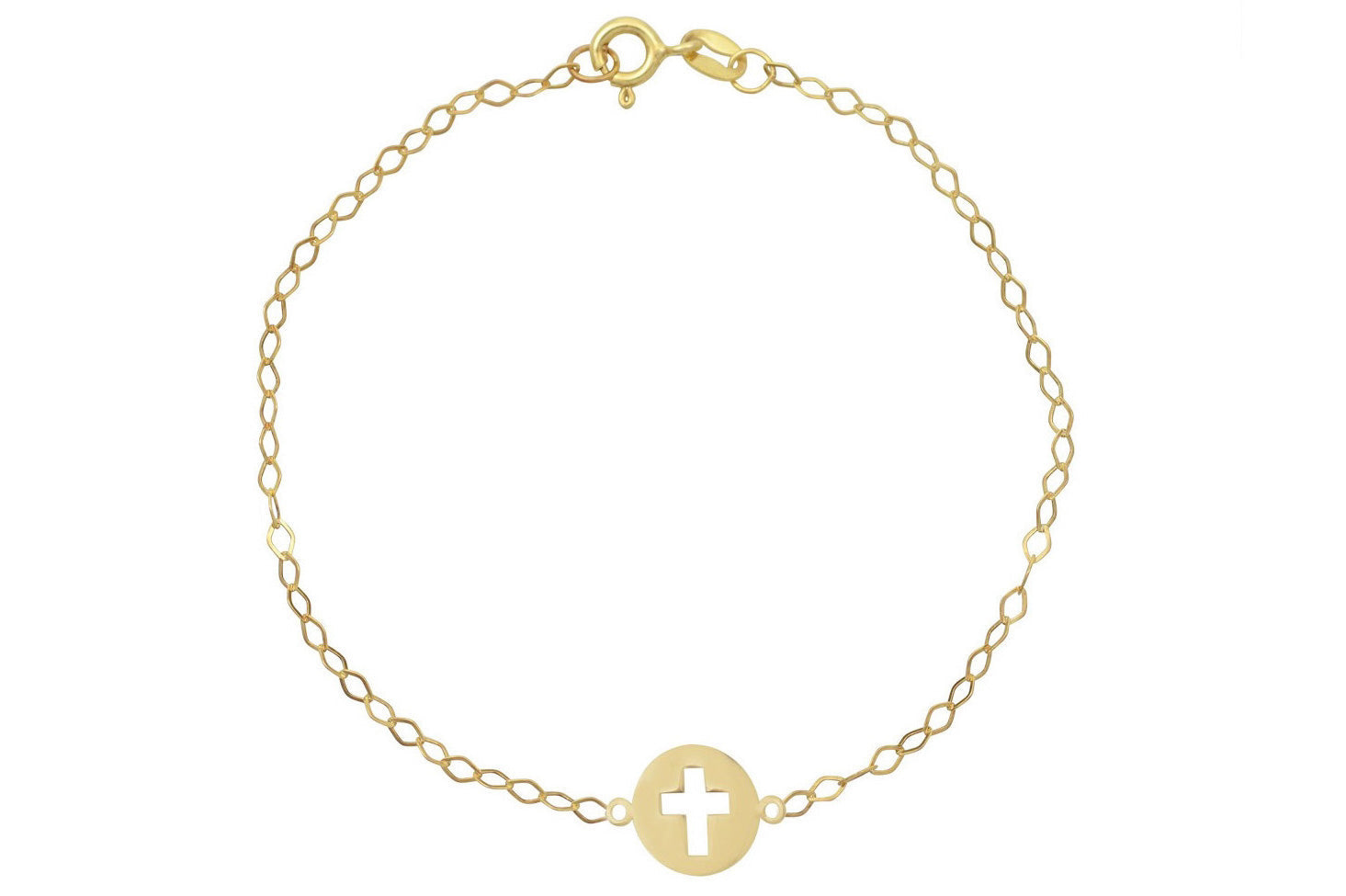 14 karaat kruis armband baby, baby armband goud, gouden kinder armband, kruis kinder armband, schakel armband goud, kruis armband 14 karaat, moeder kind sieraden