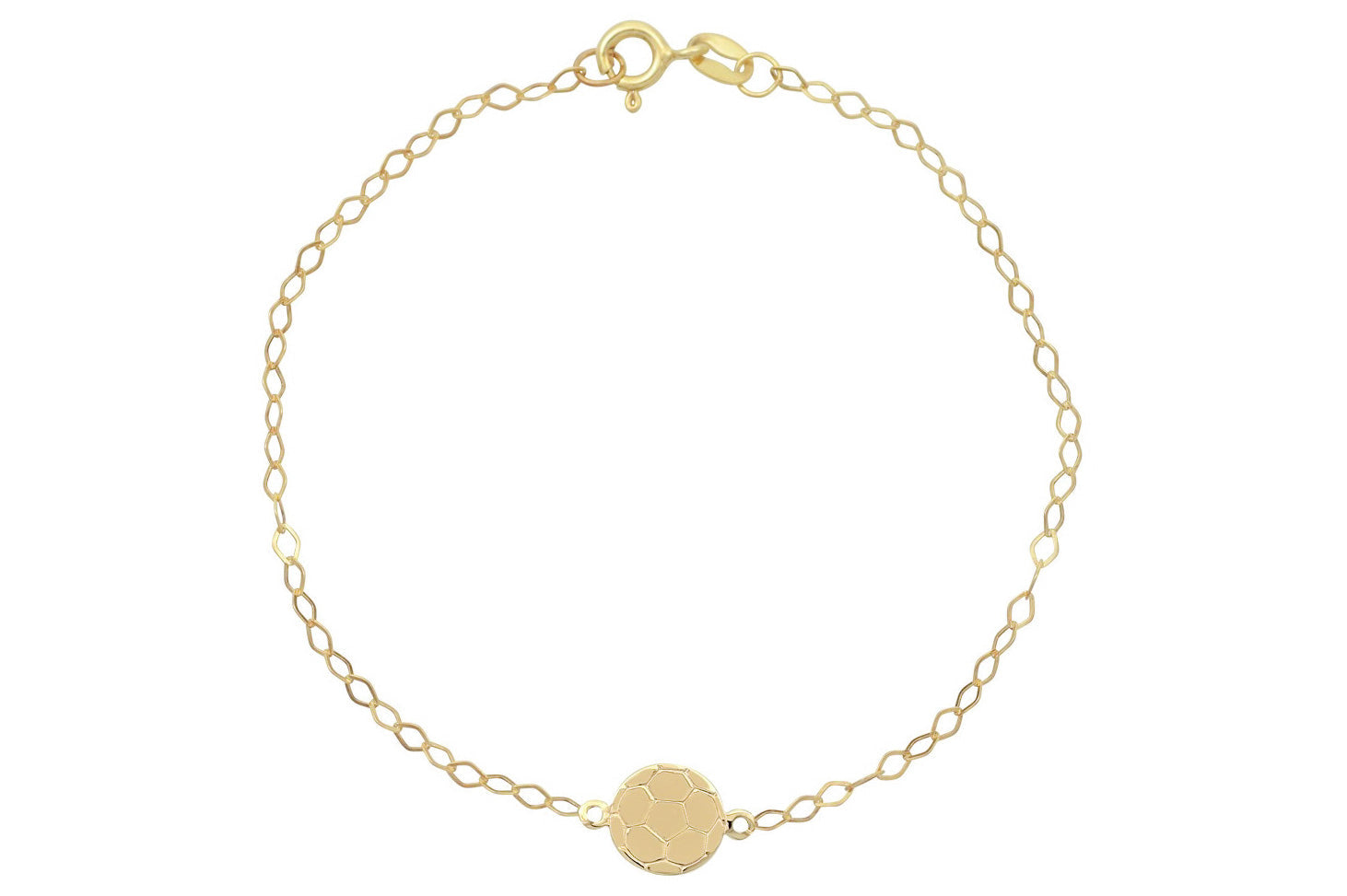 14k armband met voetbal hanger, voetbal armband goud, kinderarmband voetbal, voetbal gouden armband, 14k gouden armband voetbal, schakelarmband goud, gouden voetbal sieraad