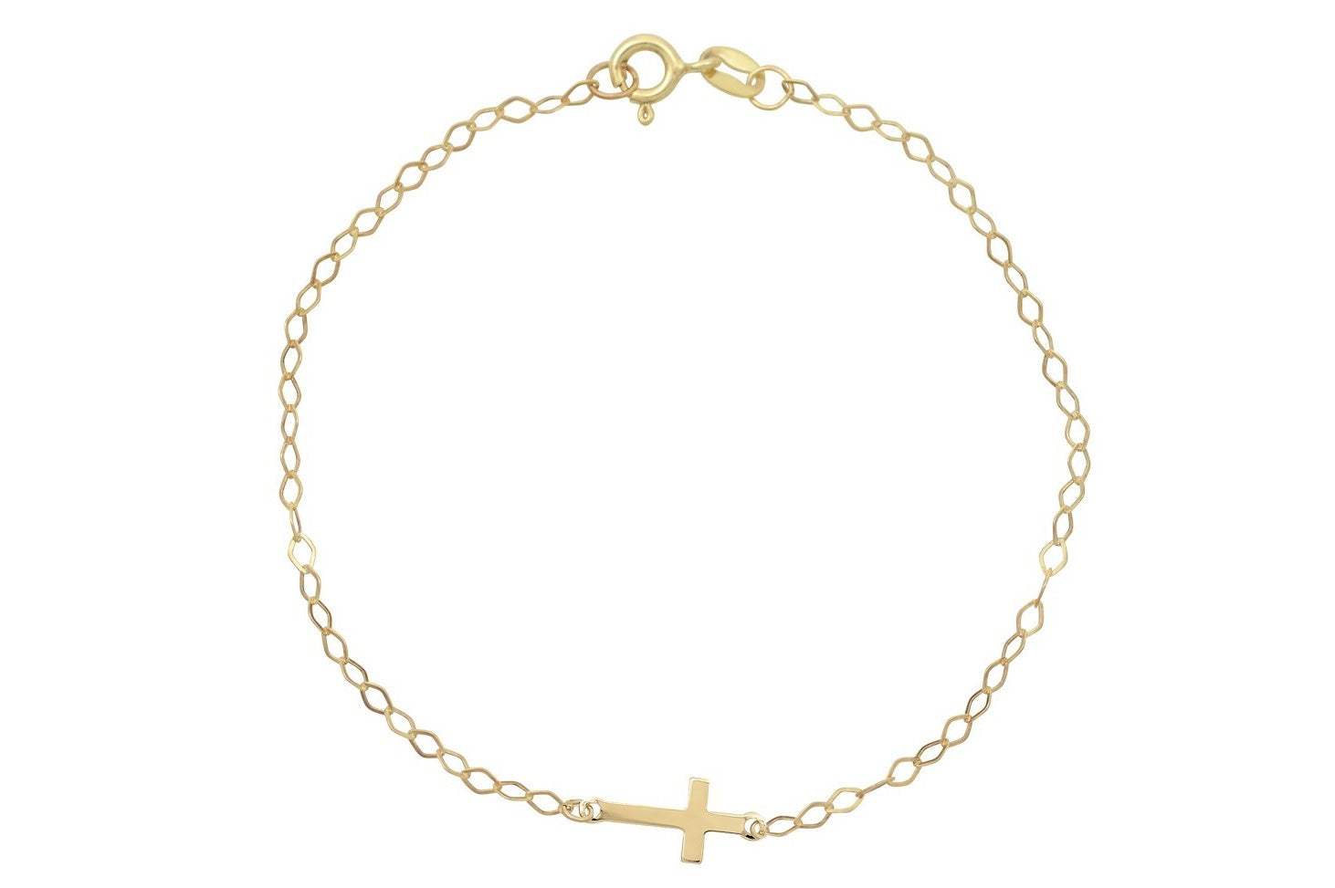 mooie dames armband, dames armband, 14k gouden kruis armband, armband goud met kruis, kruisje bedel armband, schakelarmband met kruisje, 14k dames armband, elegante armband goud