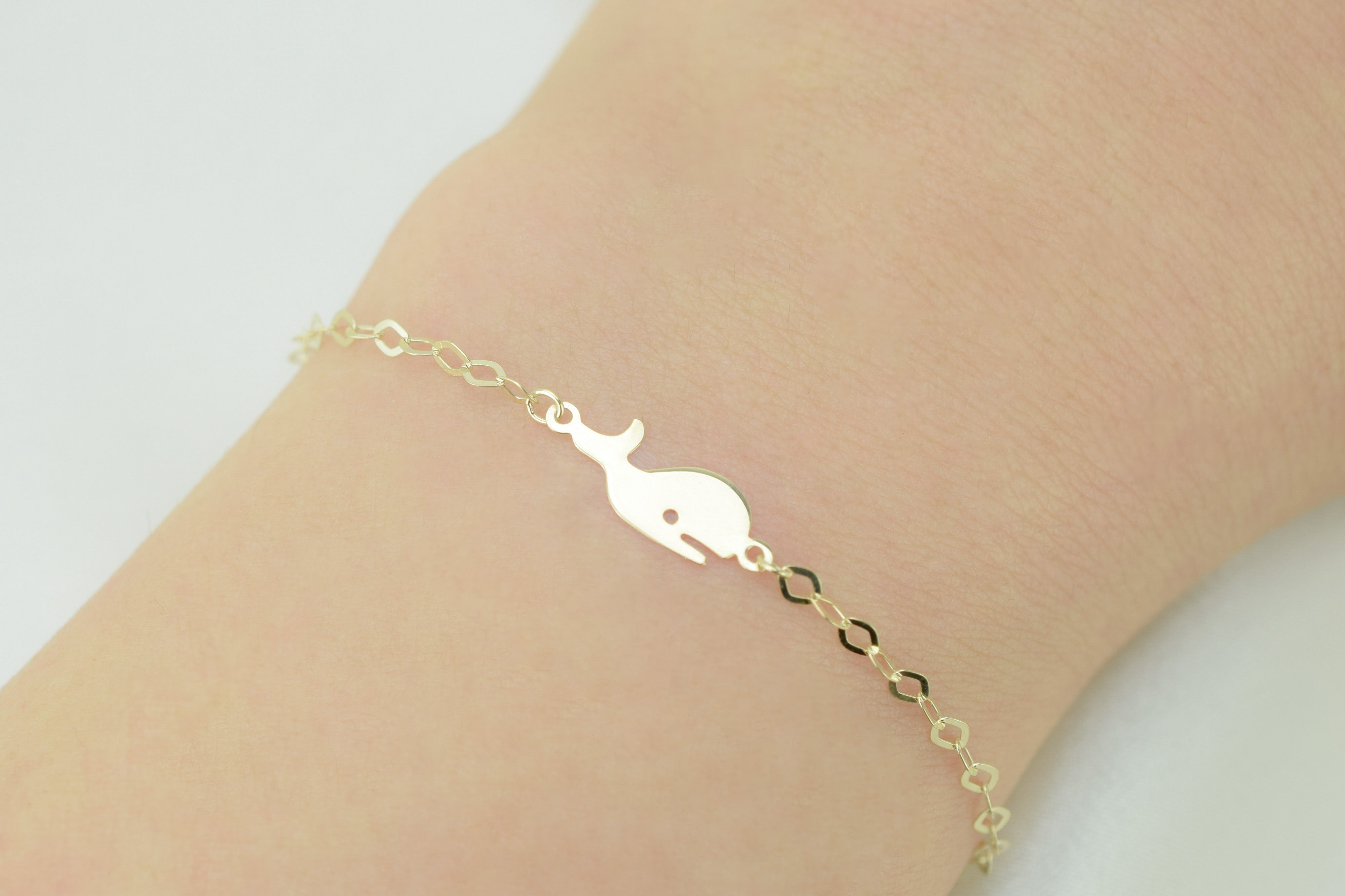 Walvis armband goud, gouden dames moby dick armband, 14k walvis armband meisjes, moeder kind sieraden goud, gouden moeder kind armbanden, schakel dames armband goud