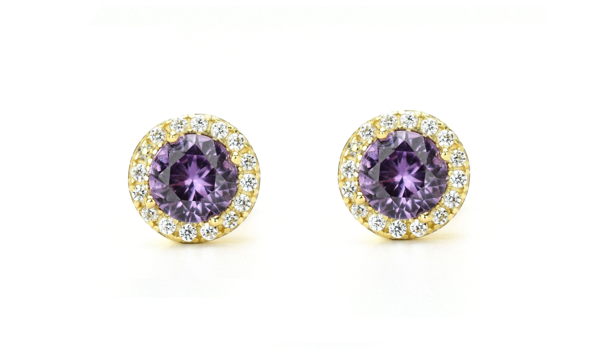 Alexandriet oorbellen, gouden alexandriet sieraden, paarse oorbellen, zilveren ronde alexandriet oorbellen, natuurstenen oorbellen, birhstone oorbellen, rosegouden oorsieraden, bemy jewels, verona, oorbellen geboortesteen, juni geboortesteen, oorknoppen alexandriet