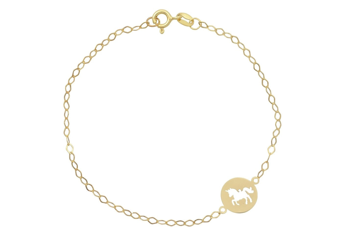 Dames Armband, mooie dames armband, 14k dames armband, gouden eenhoorn armband, eenhoorn armband, schakelarmband dames, 14 karaat sieraden eenhoorn, uncorn armband goud