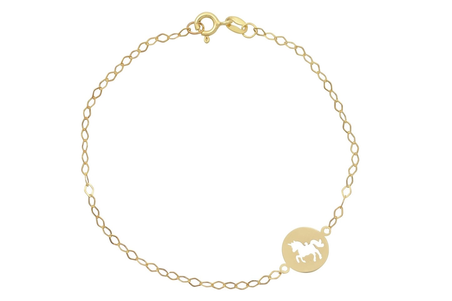 Dames Armband, mooie dames armband, 14k dames armband, gouden eenhoorn armband, eenhoorn armband, schakelarmband dames, 14 karaat sieraden eenhoorn, uncorn armband goud