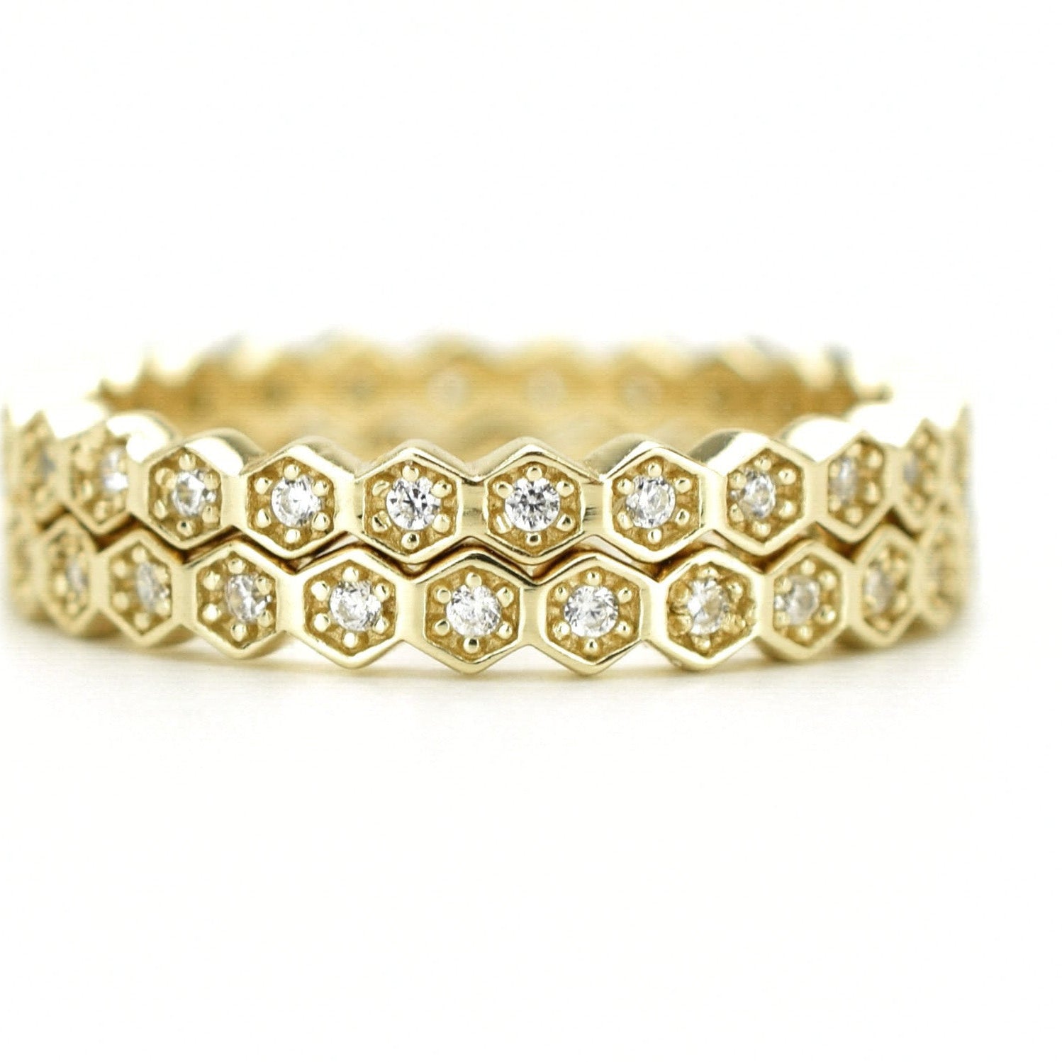 honingraat ring set, ringenset zilver, stapel ringen, aanschuifring zilver, honeycomb ring goud, aanschuifring rosegoud, unieke ringen