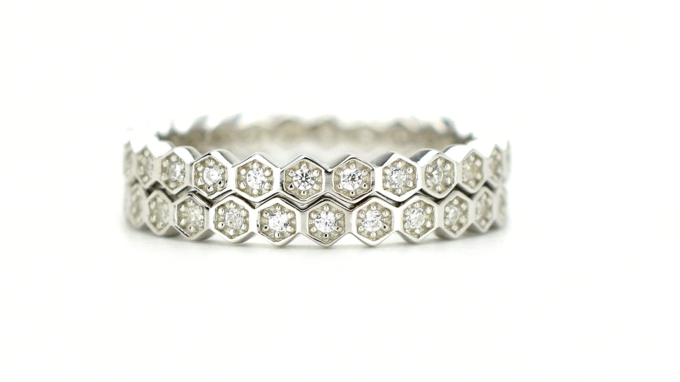 honingraat ring set, ringenset zilver, stapel ringen, aanschuifring zilver, honeycomb ring goud, aanschuifring rosegoud, unieke ringen