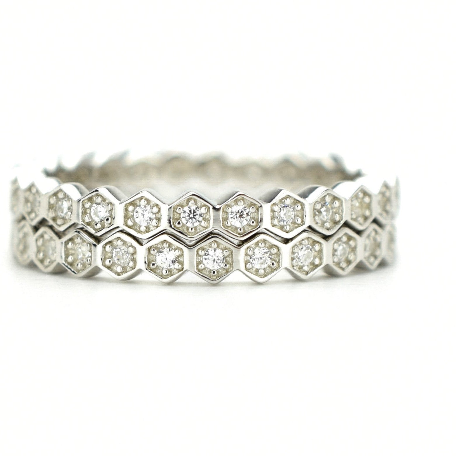 honingraat ring set, ringenset zilver, stapel ringen, aanschuifring zilver, honeycomb ring goud, aanschuifring rosegoud, unieke ringen