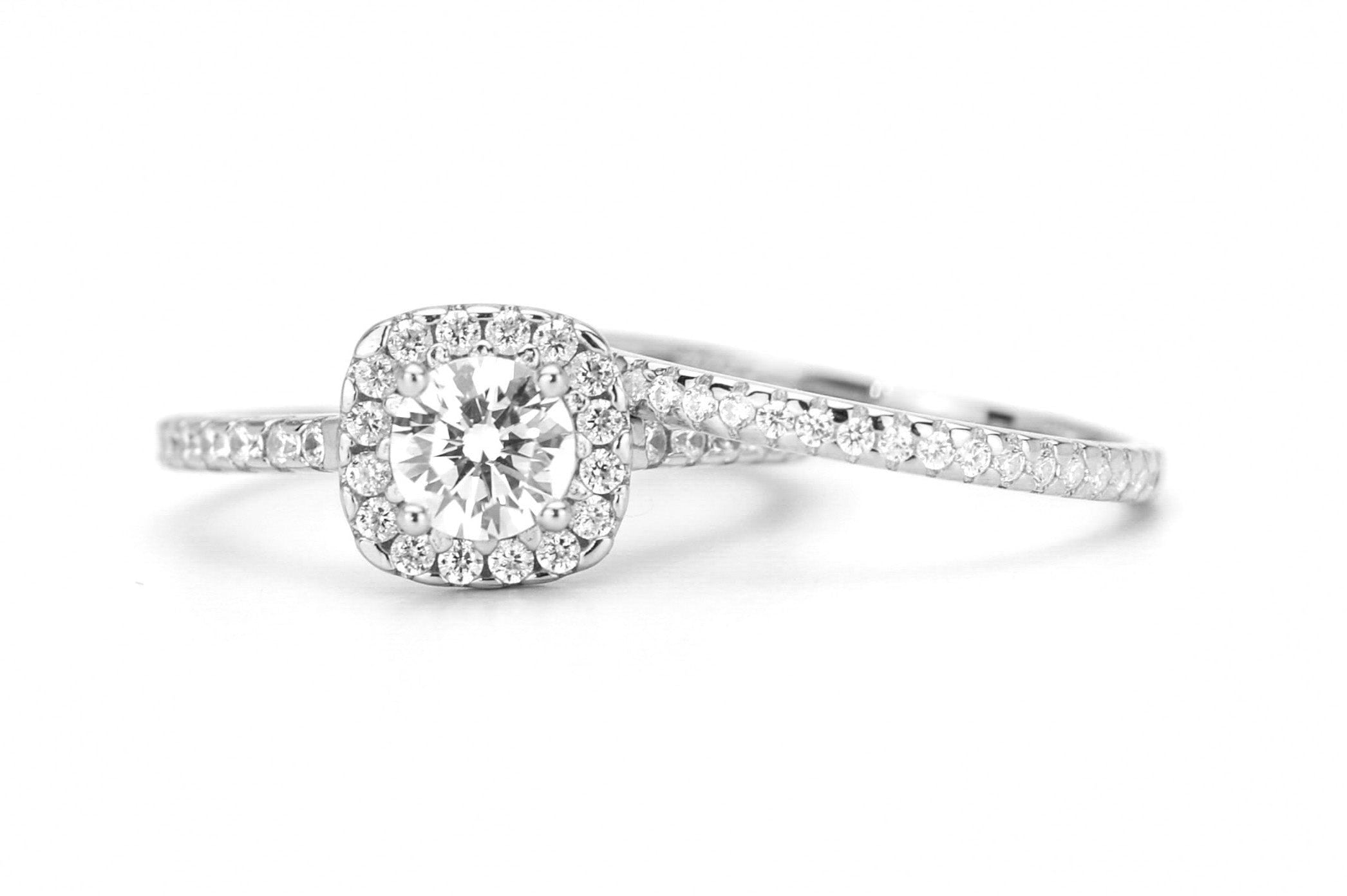 Ringset, Verlovingsring, trouwring, Halo ring, Zilveren ring, Gouden ringset, Solitaire ring, vriendschapsring, promise ring