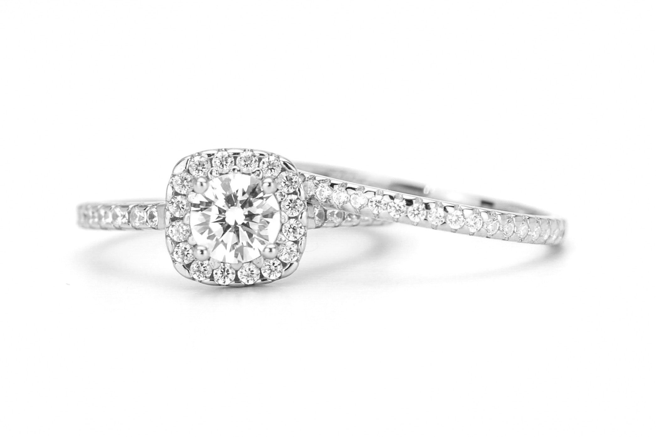 Ringset, Verlovingsring, trouwring, Halo ring, Zilveren ring, Gouden ringset, Solitaire ring, vriendschapsring, promise ring