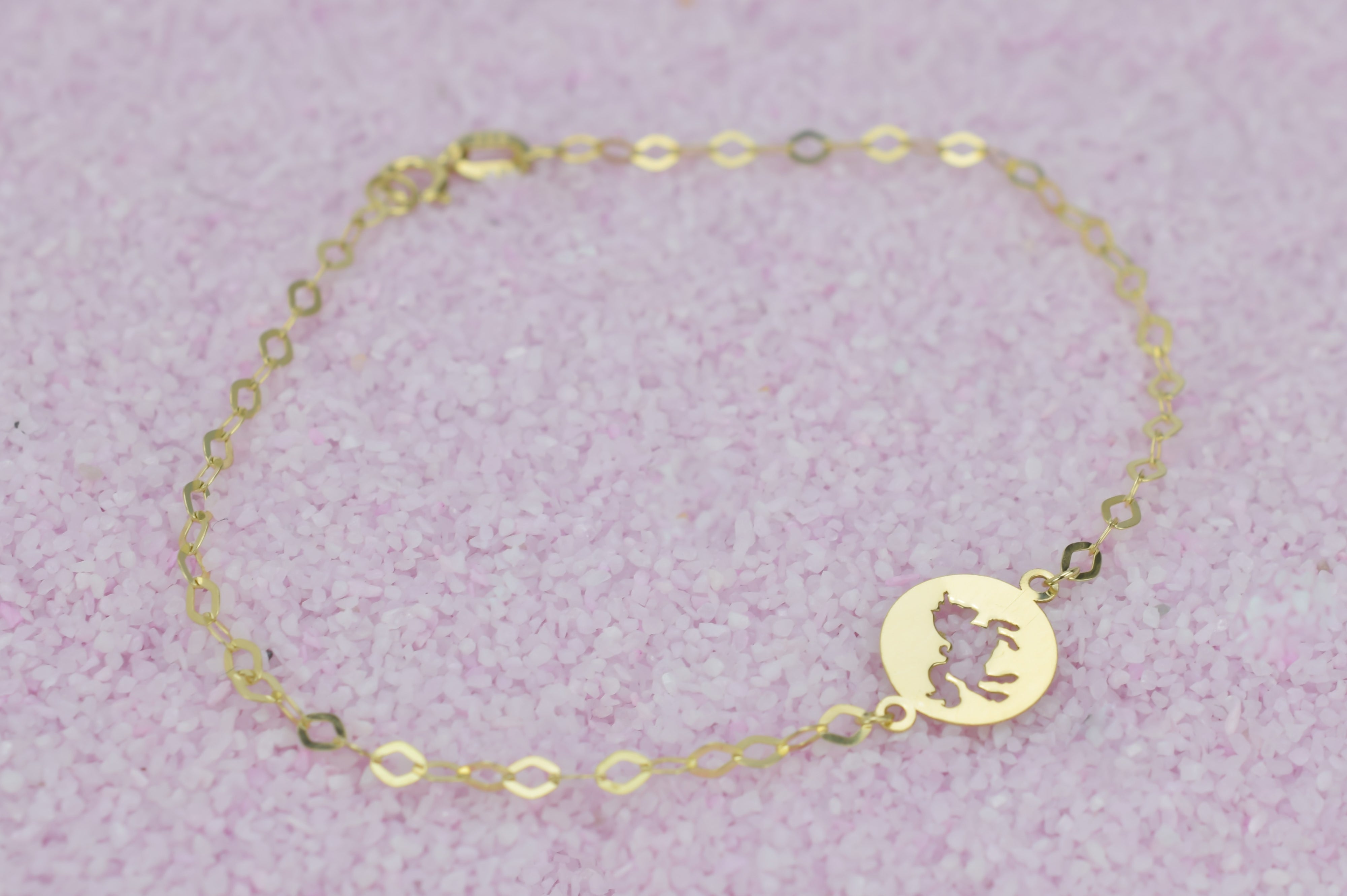 Dames Armband, mooie dames armband, 14k dames armband, gouden eenhoorn armband, eenhoorn armband, schakelarmband dames, 14 karaat sieraden eenhoorn, uncorn armband goud