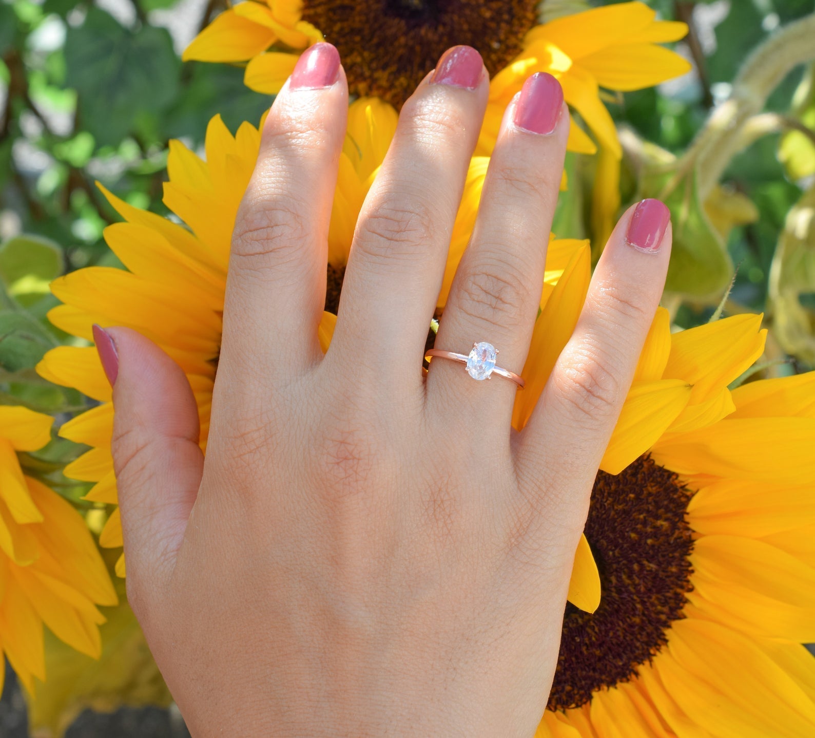 Solitaire ring, rose solitaire ring, 18k rose engagement ring,verlovingsring, ovale ring, rosé ring, 18k verlovings ring, ring voor dames, gouden ring, ovale rosegouden ring, ovale zilveren ring, gouden ovale ring