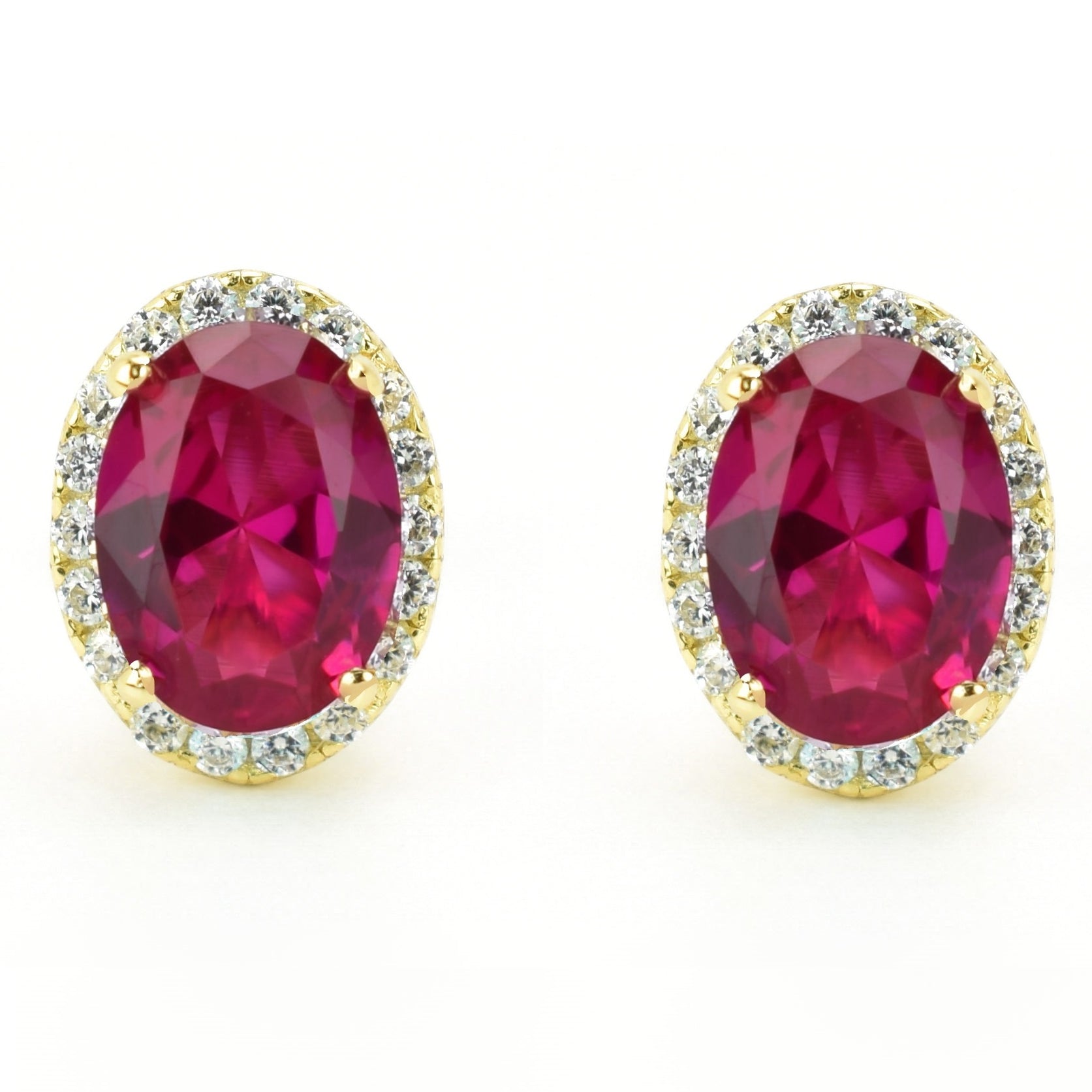 VerOna Rubin Ovale Ohrstecker