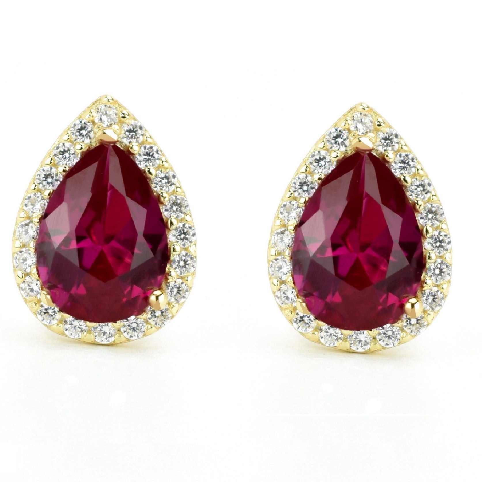 VerOna Rubin-Tropfenohrringe