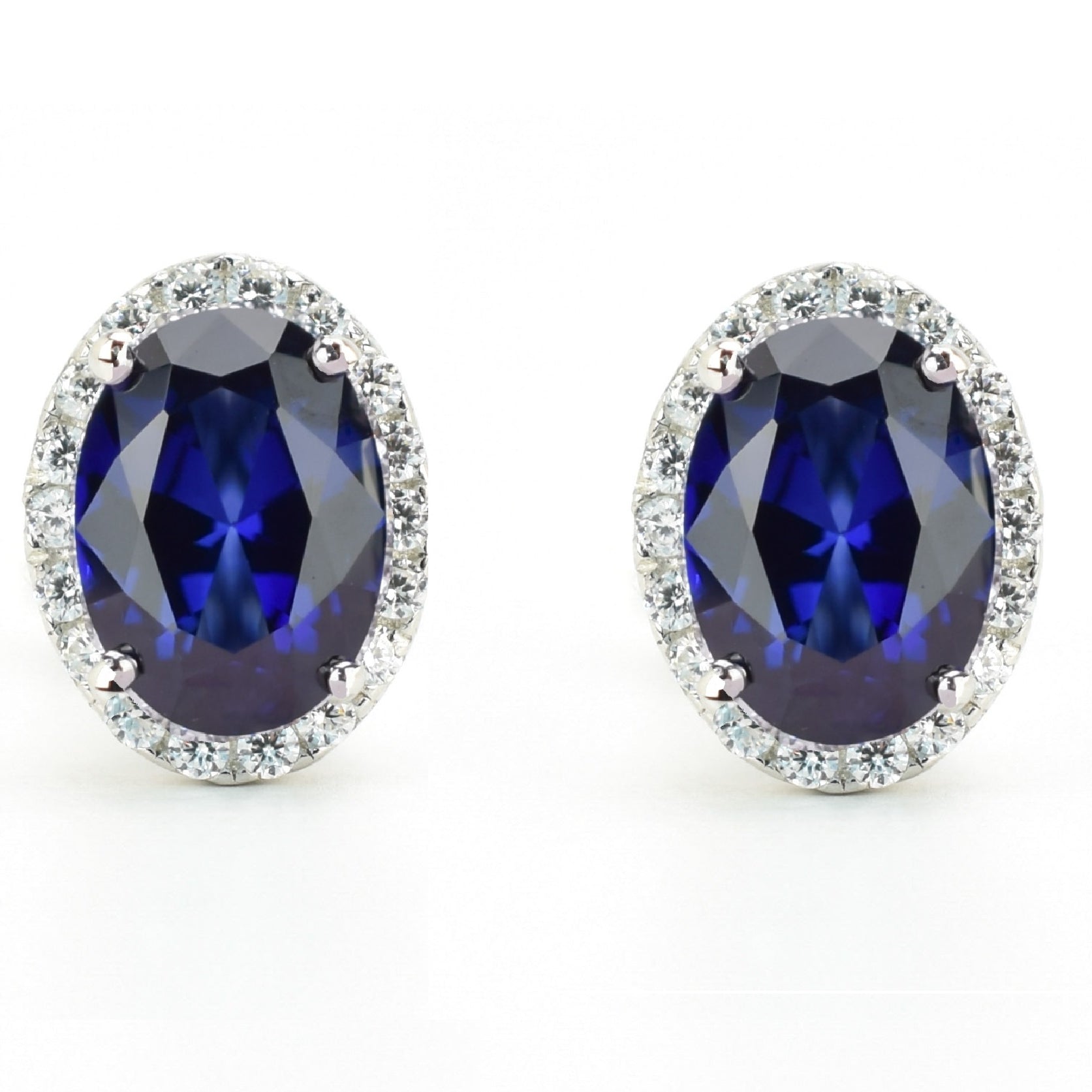 VerOna Saphir Ovale Ohrstecker