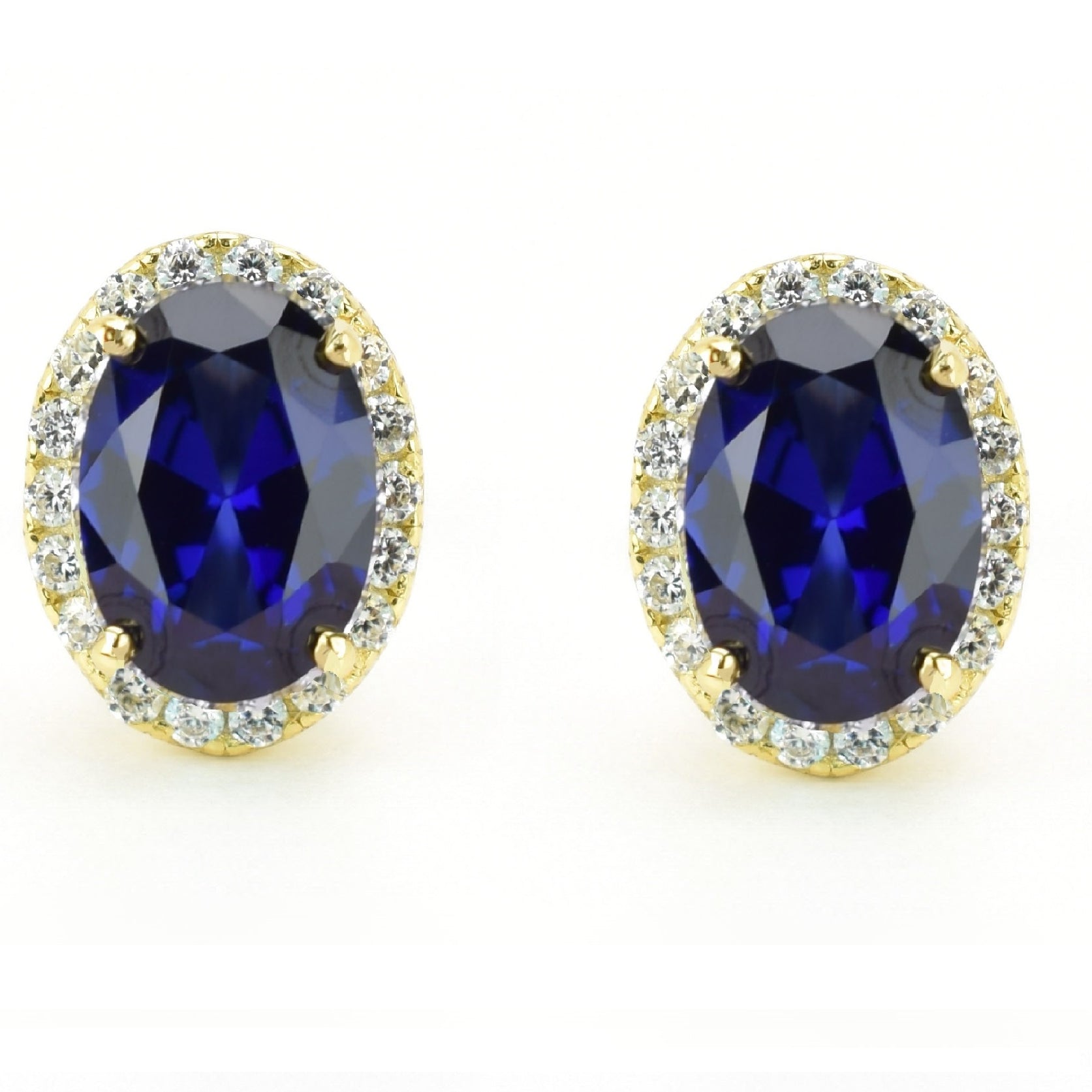 VerOna Saphir Ovale Ohrstecker
