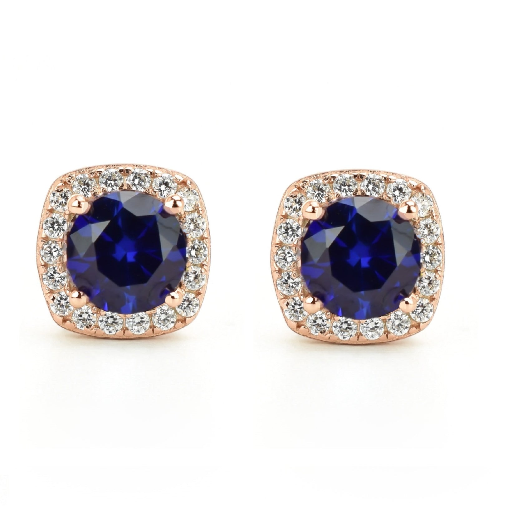 VerOna Saphir-Quadrat-Ohrstecker