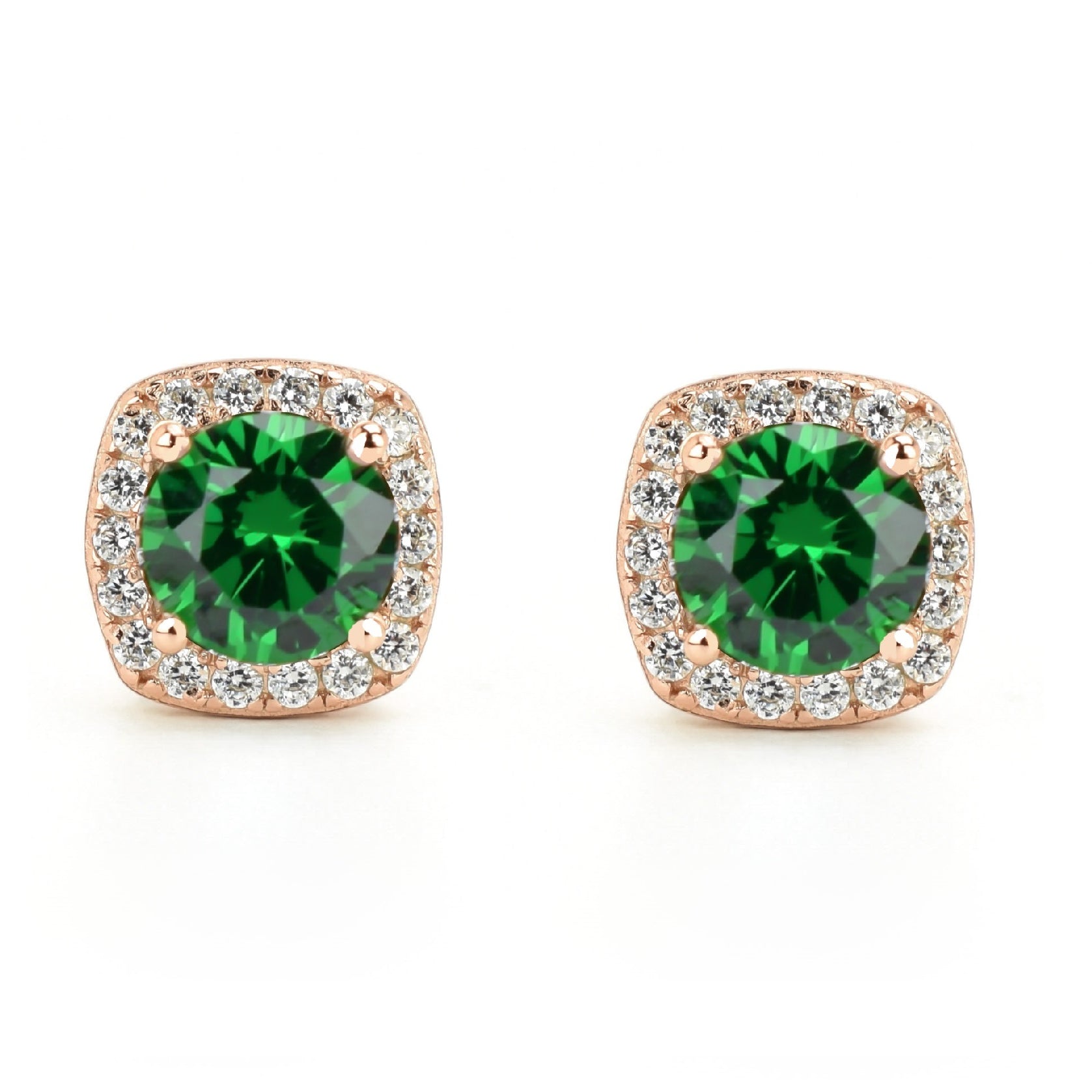 VerOna Smaragd-Quadrat-Ohrstecker
