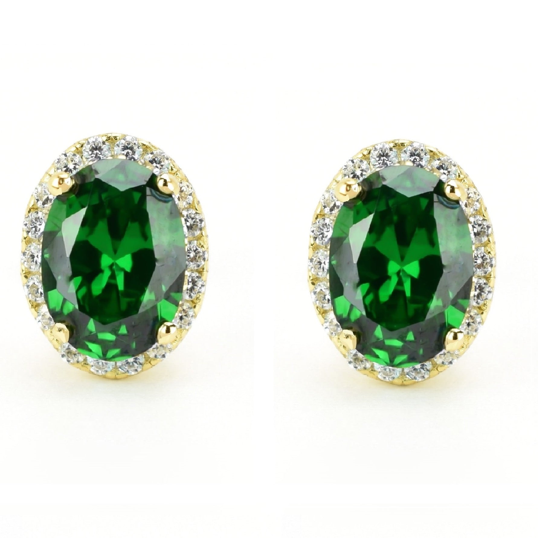 VerOna Smaragd Ovale Ohrstecker