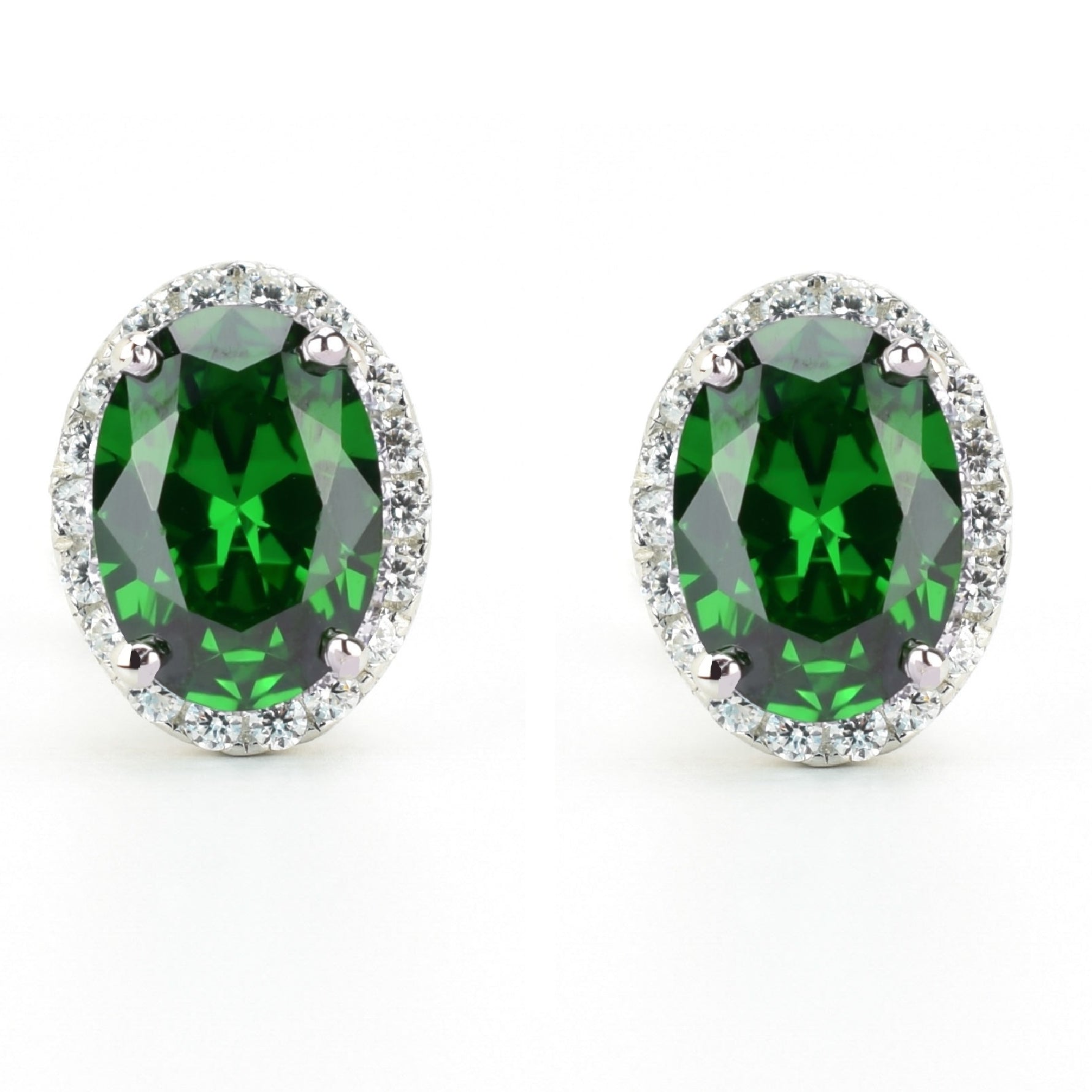 VerOna Smaragd Ovale Ohrstecker