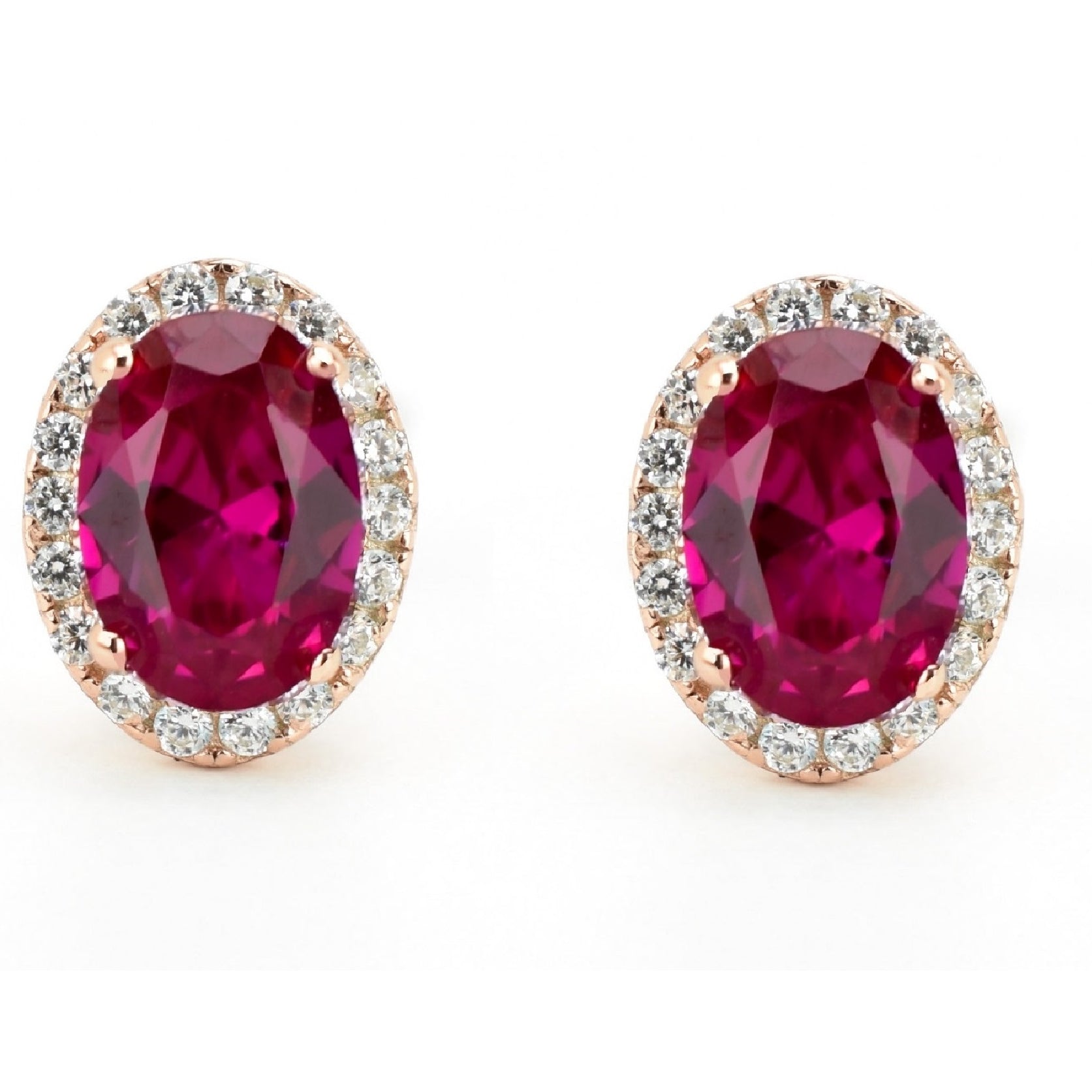 VerOna Rubin Ovale Ohrstecker